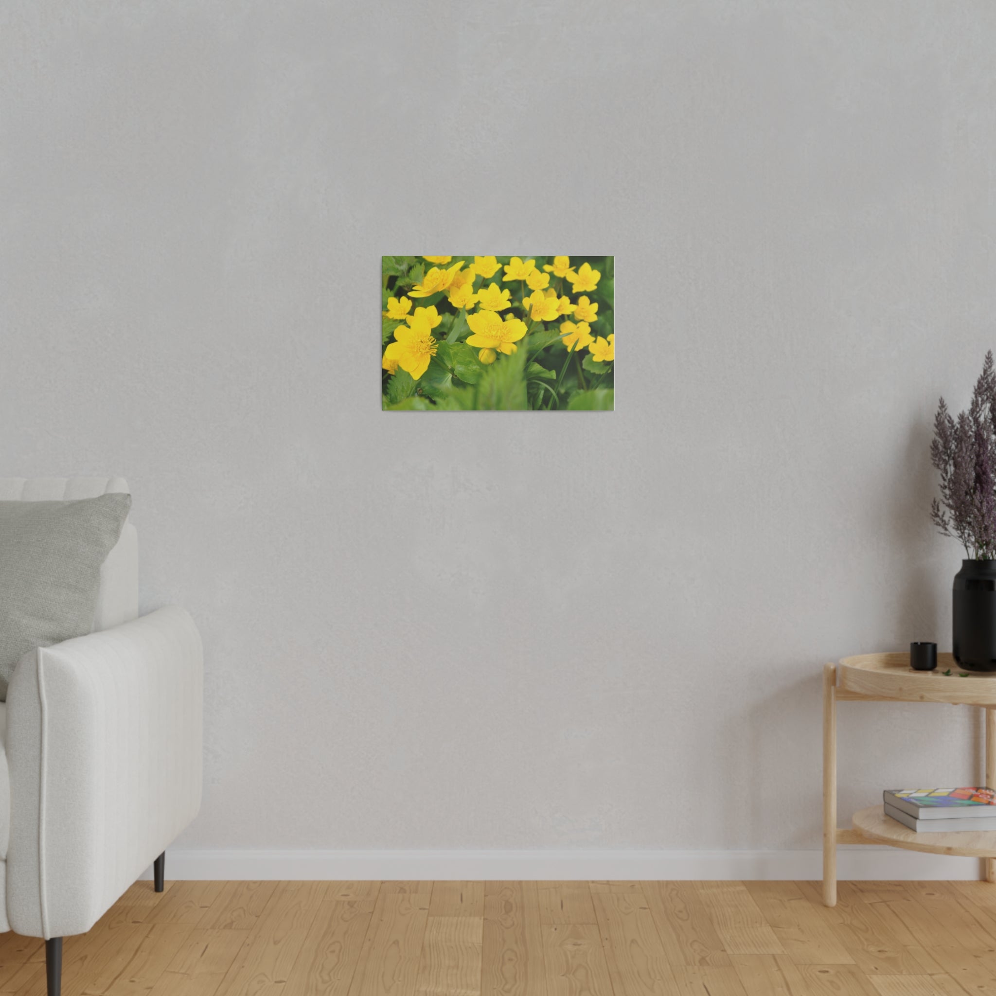 Cluster Of Marsh Marigold Flowers Close Up Canvas - The Trio Synergize Group