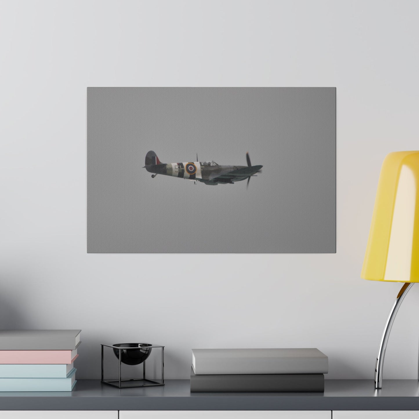 Memorial Flight Spitfire Flying Right Side Rear View Canvas - The Trio Synergize Group