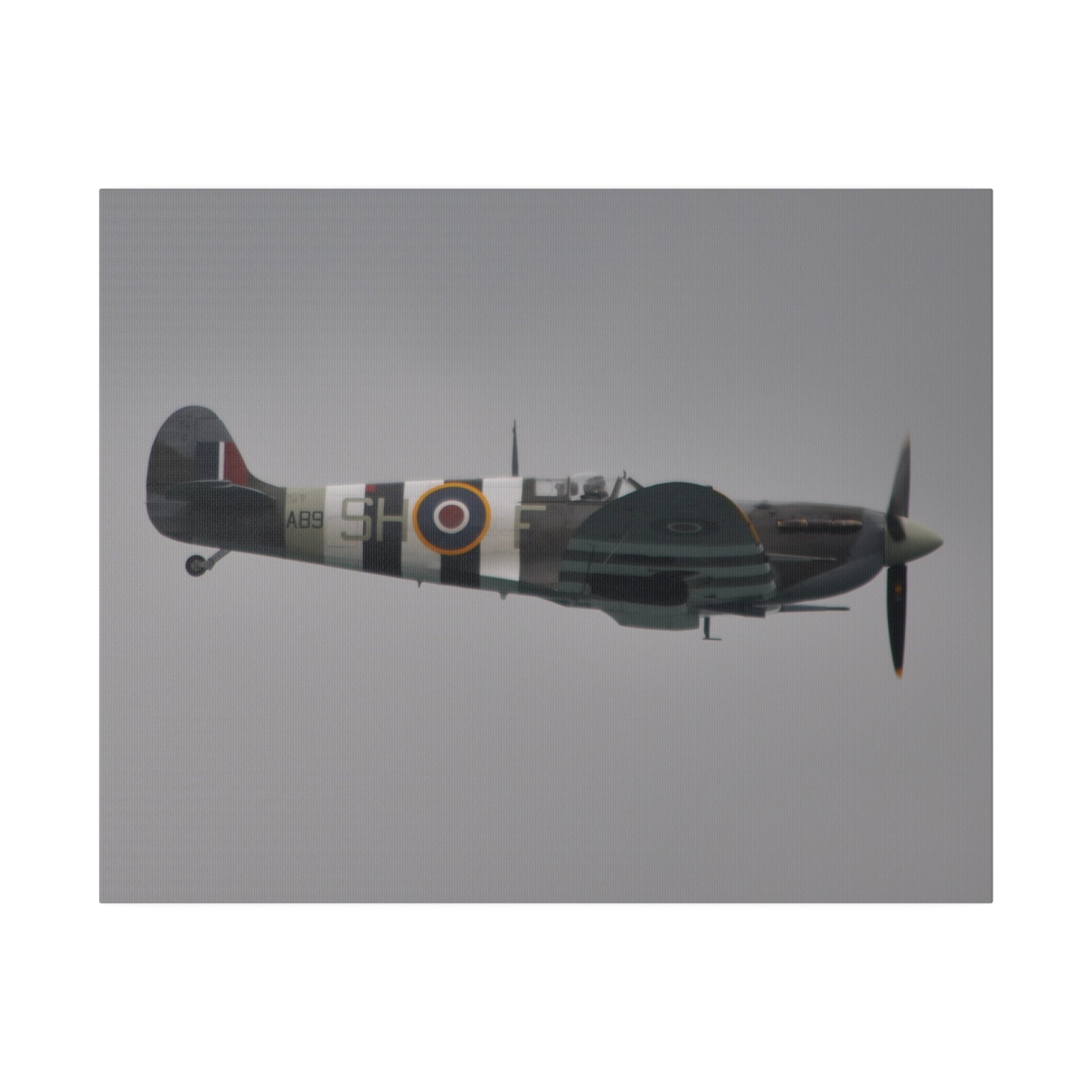 Memorial Flight Spitfire Flying A Side View Close Up Canvas - The Trio Synergize Group