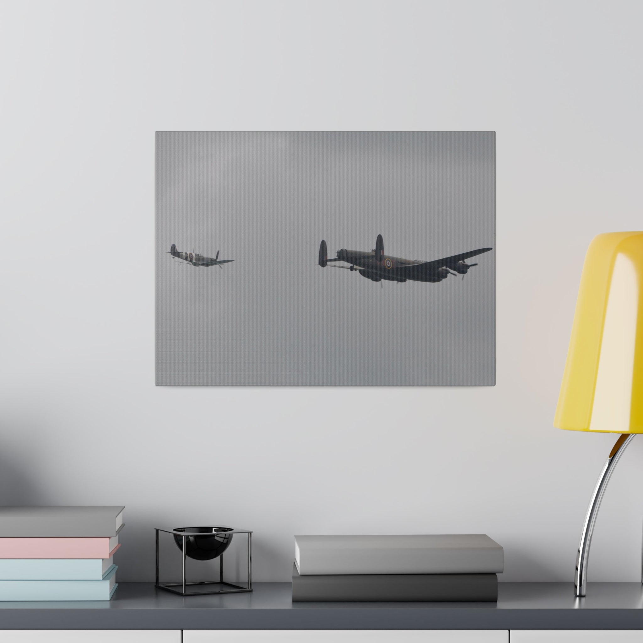 Memorial Flight With Avro Lancaster And Spitfire Canvas - The Trio Synergize Group