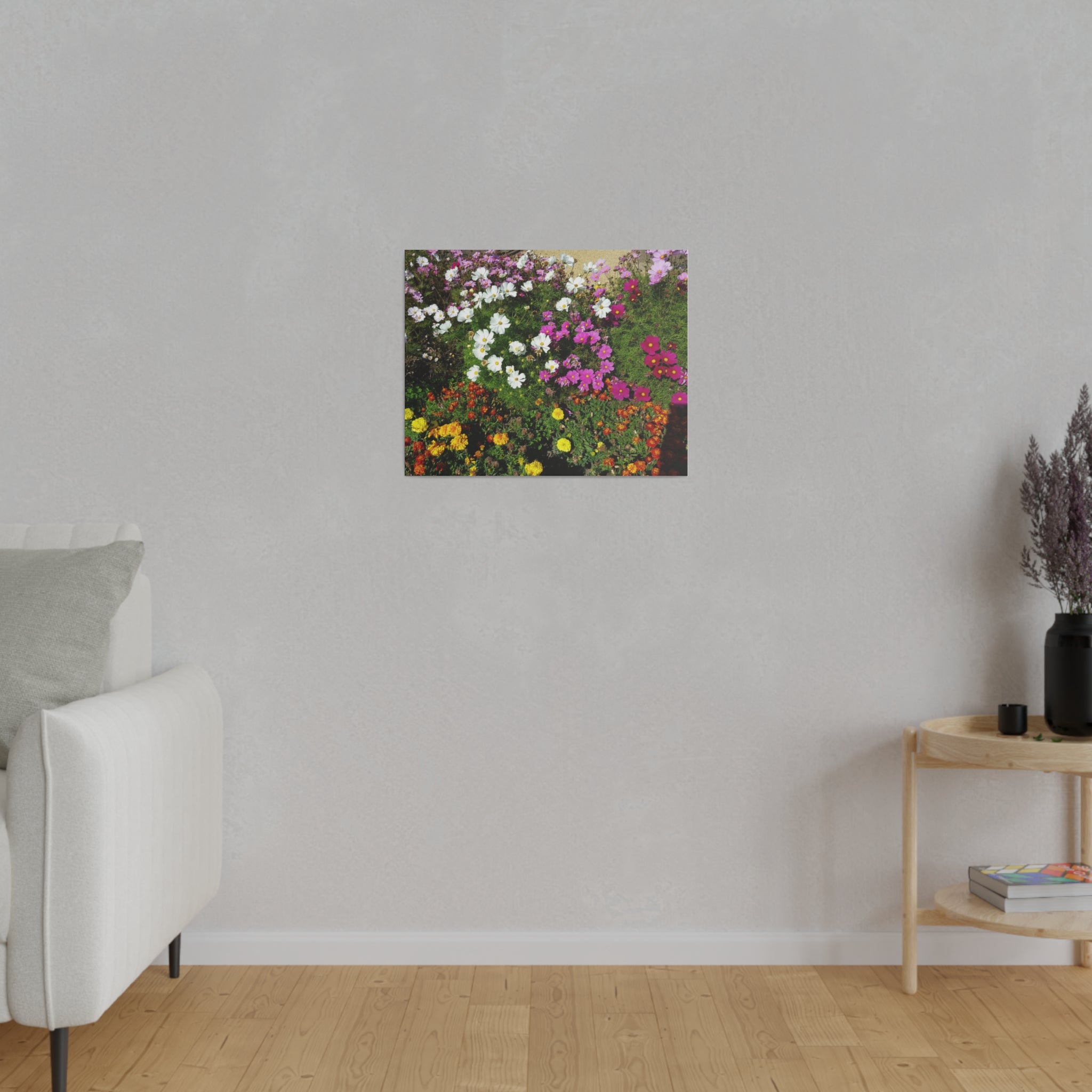 Mixed Coloured Cosmos With Other Flowers Canvas - The Trio Synergize Group