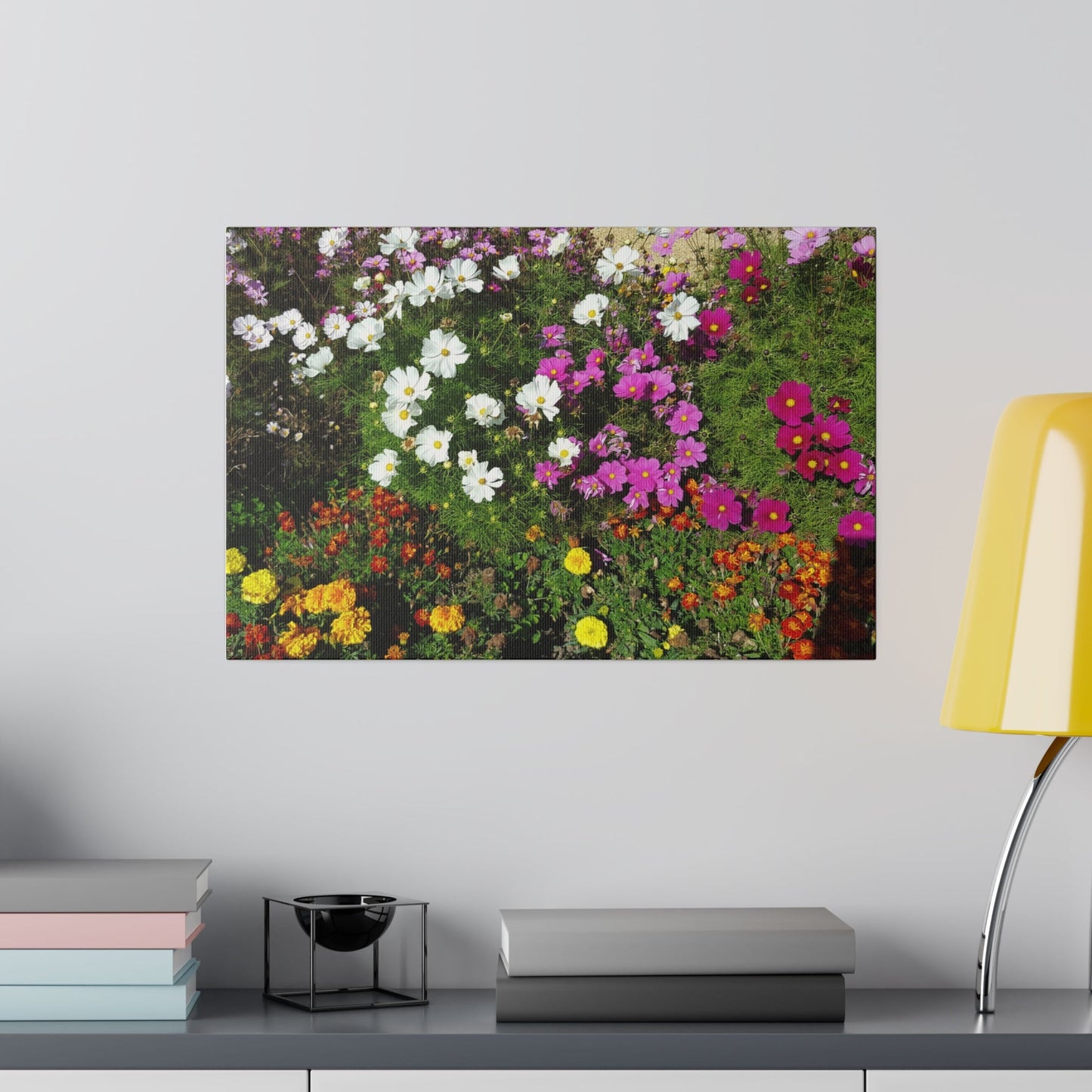 Mixed Coloured Cosmos With Other Flowers Canvas - The Trio Synergize Group