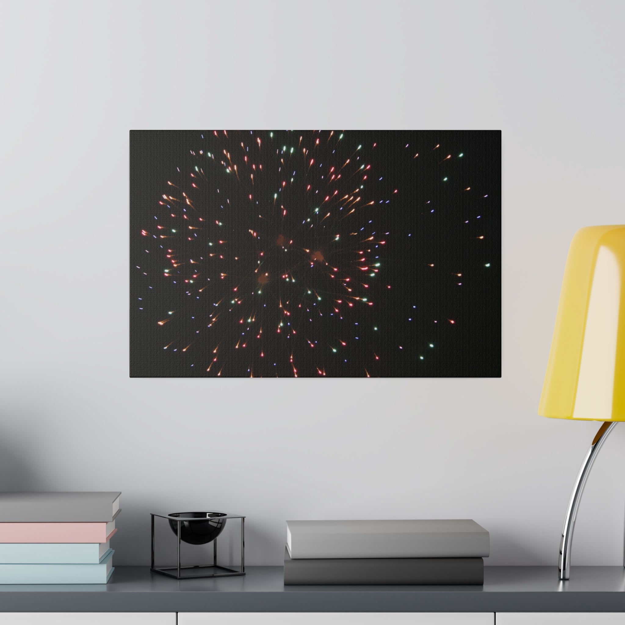 Multicoloured Cluster Firework Canvas Print - The Trio Synergize Group