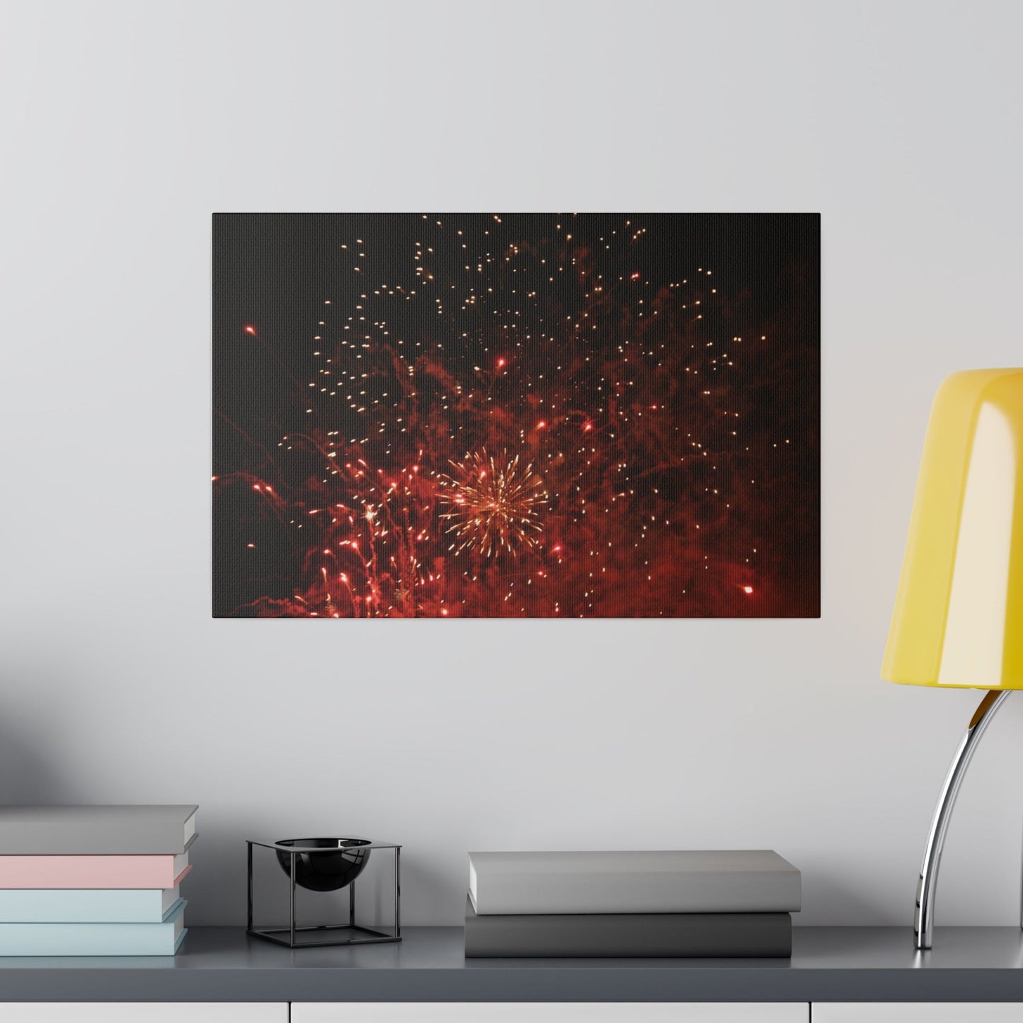Multicoloured & Red Haze Fireworks Canvas - The Trio Synergize Group