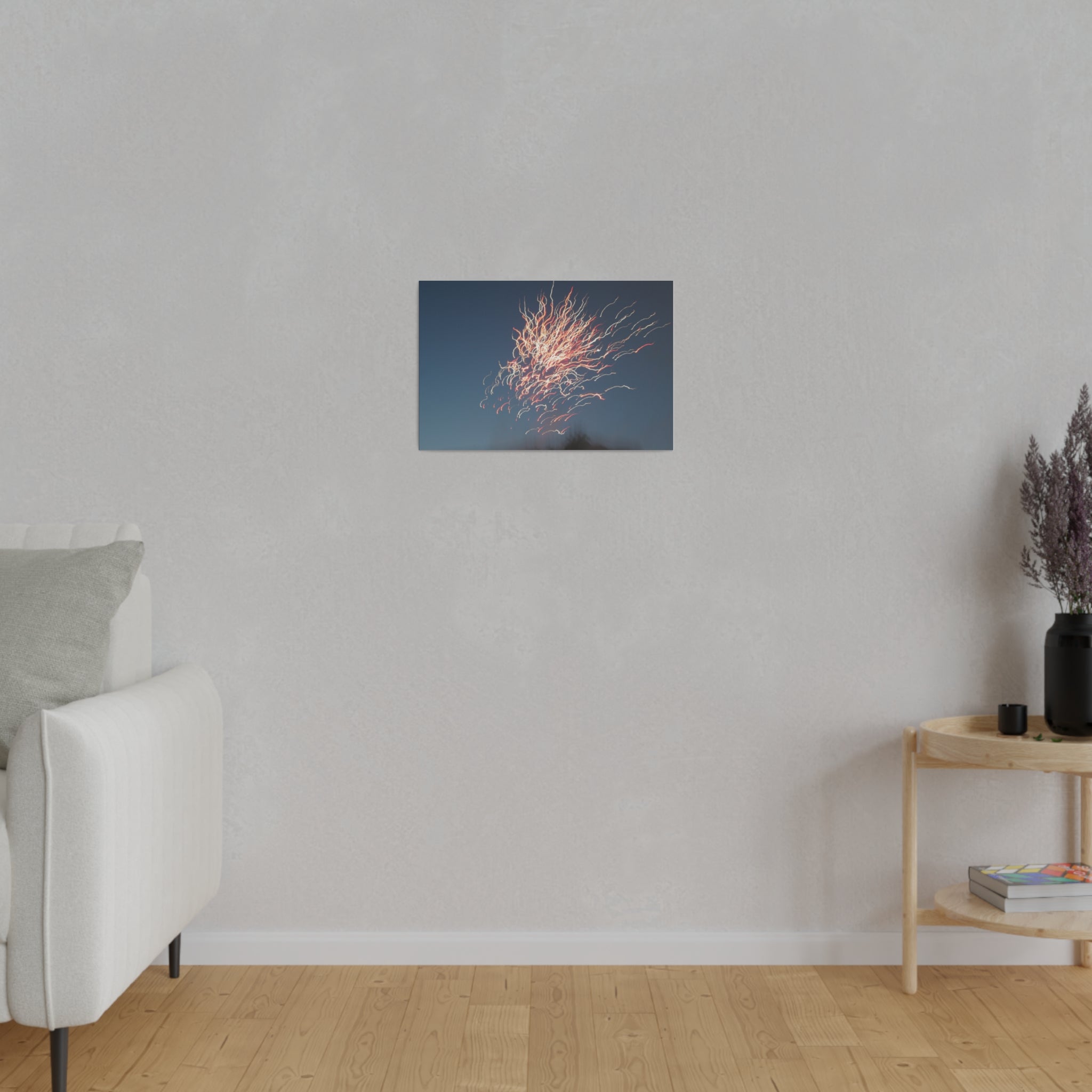 Red And Yellow Cluster Lines Fireworks Canvas - The Trio Synergize Group