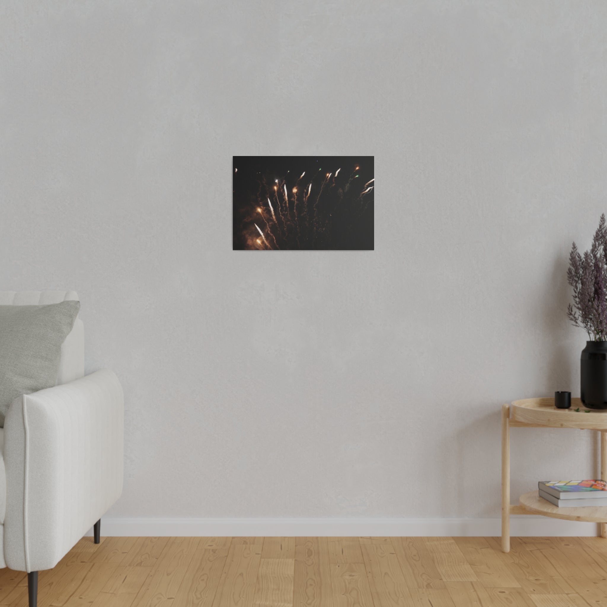 Yellow And White Fireworks With Yellow Smoke Canvas - The Trio Synergize Group