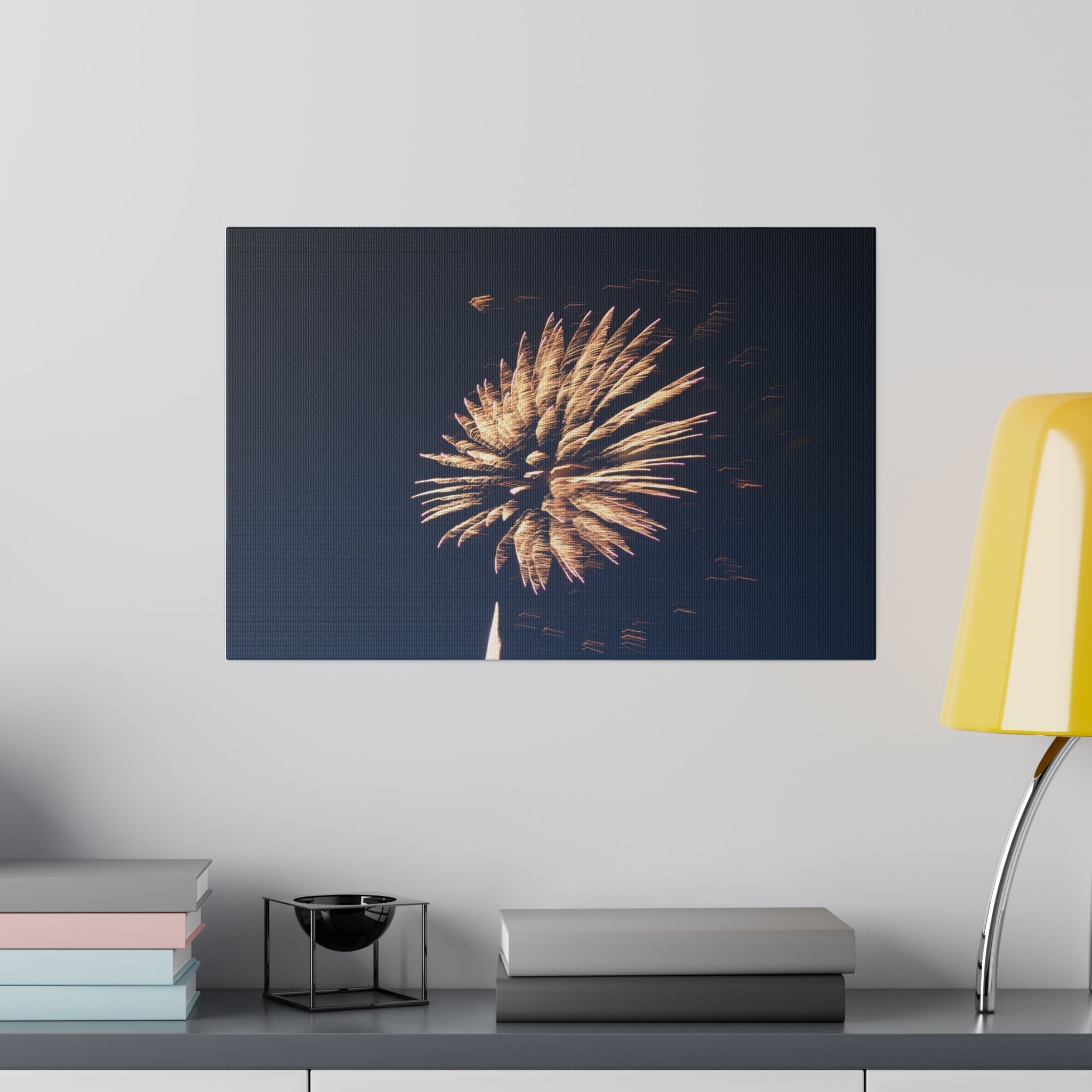 Orange Firework Matte Canvas Print - The Trio Synergize Group