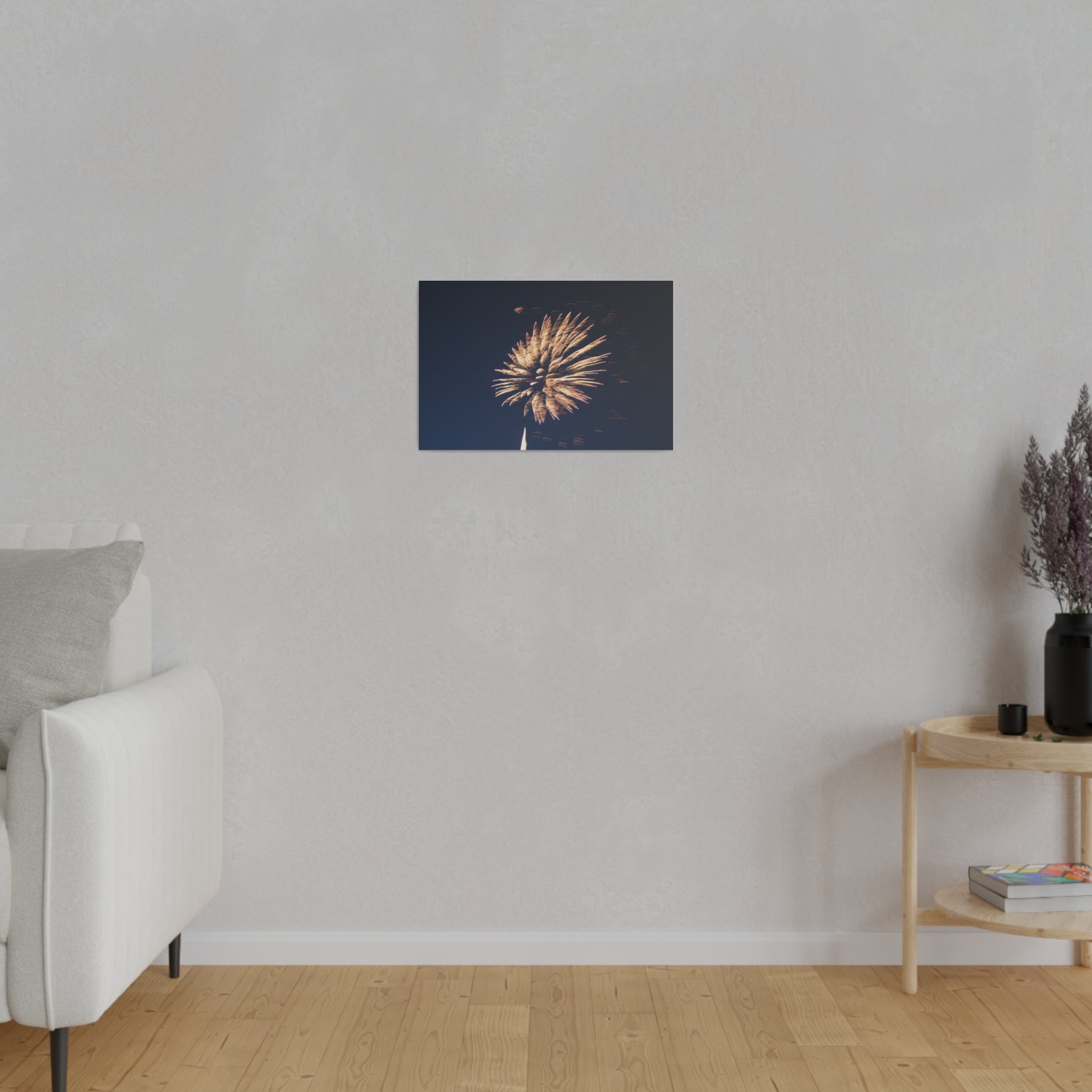 Orange Firework Matte Canvas Print - The Trio Synergize Group