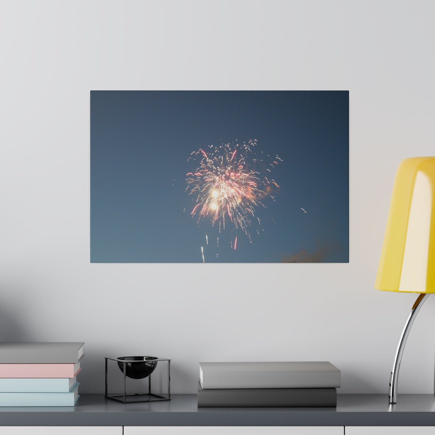 Orange Firework With Red Sparks Canvas - The Trio Synergize Group