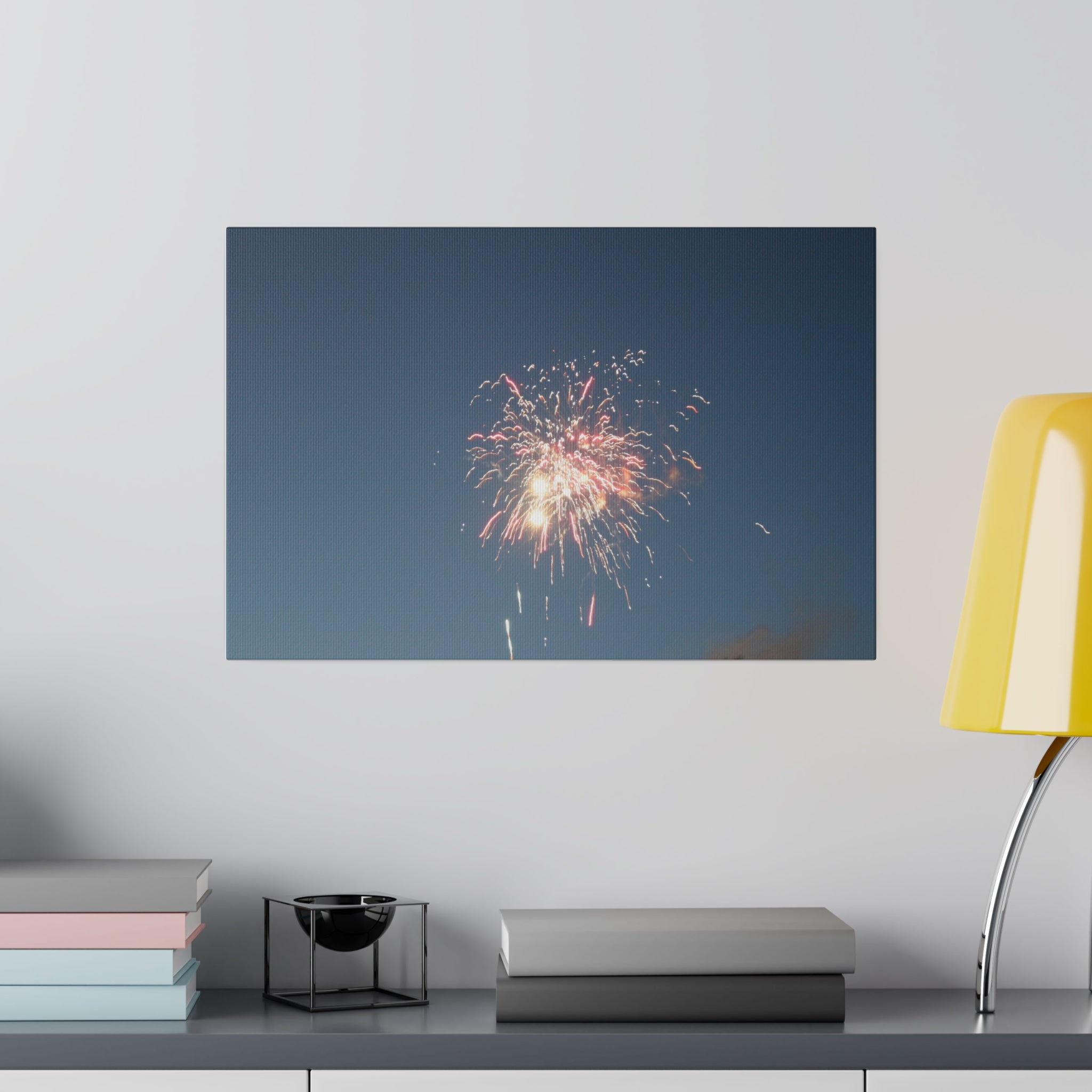 Orange Firework With Red Sparks Canvas - The Trio Synergize Group