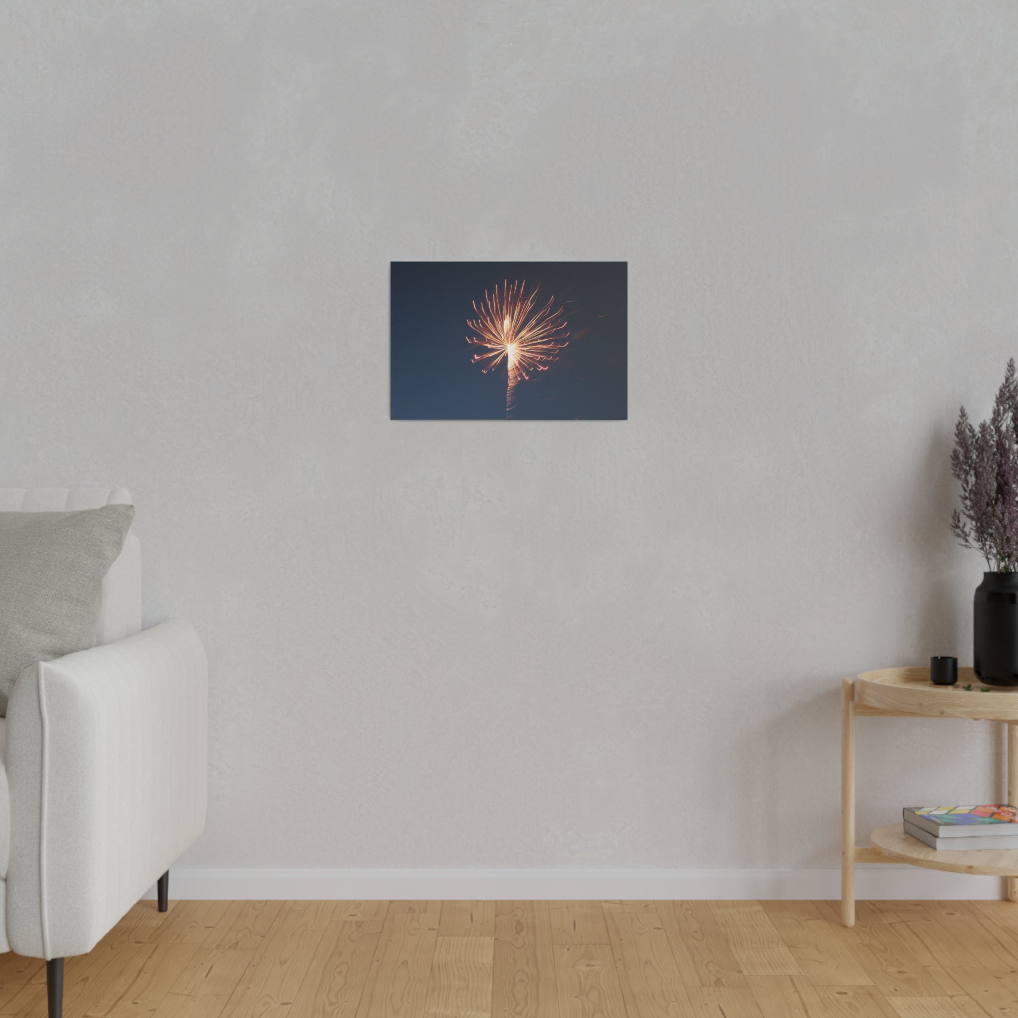Orange Bursting Firework With Red Sparks Canvas - The Trio Synergize Group