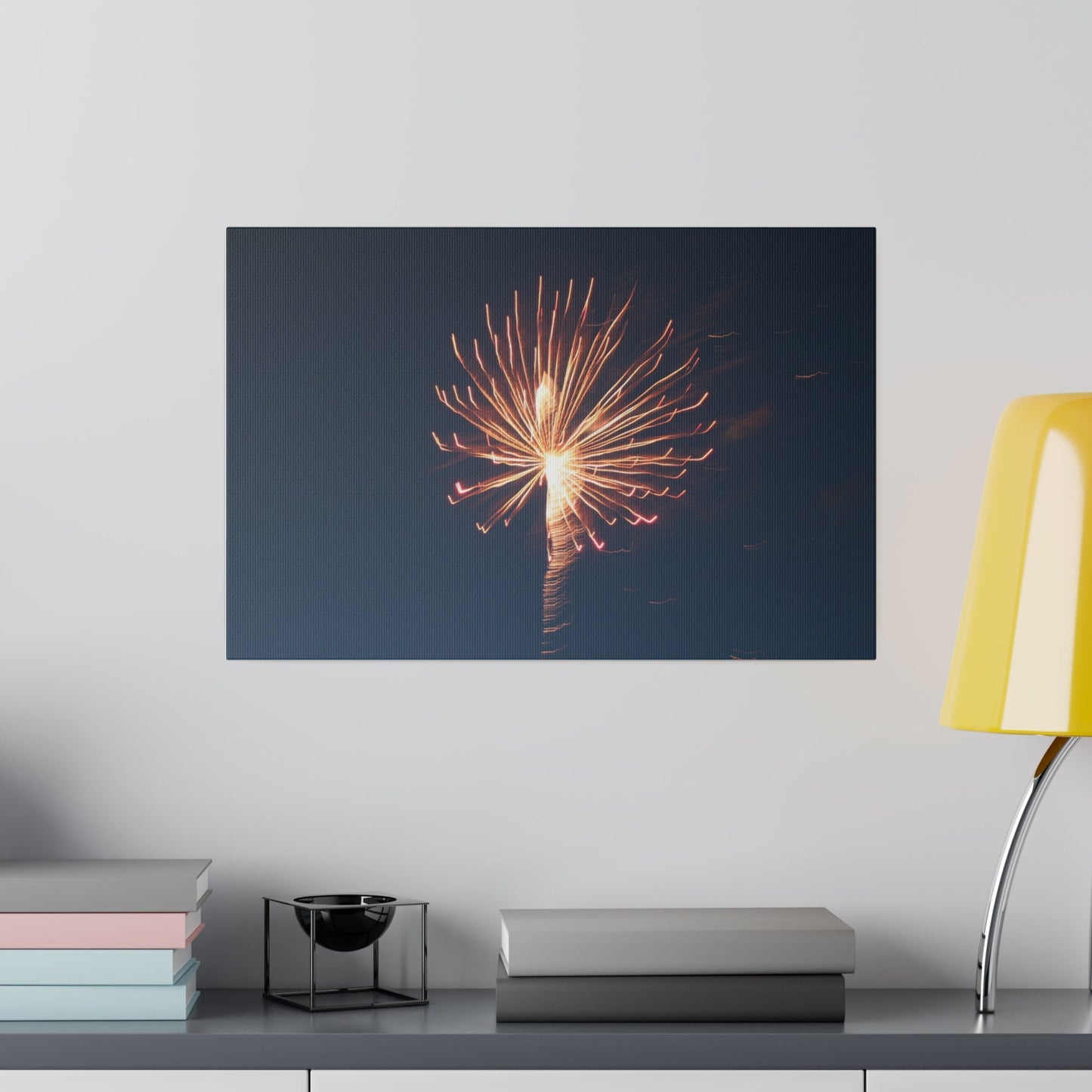 Orange Bursting Firework With Red Sparks Canvas - The Trio Synergize Group