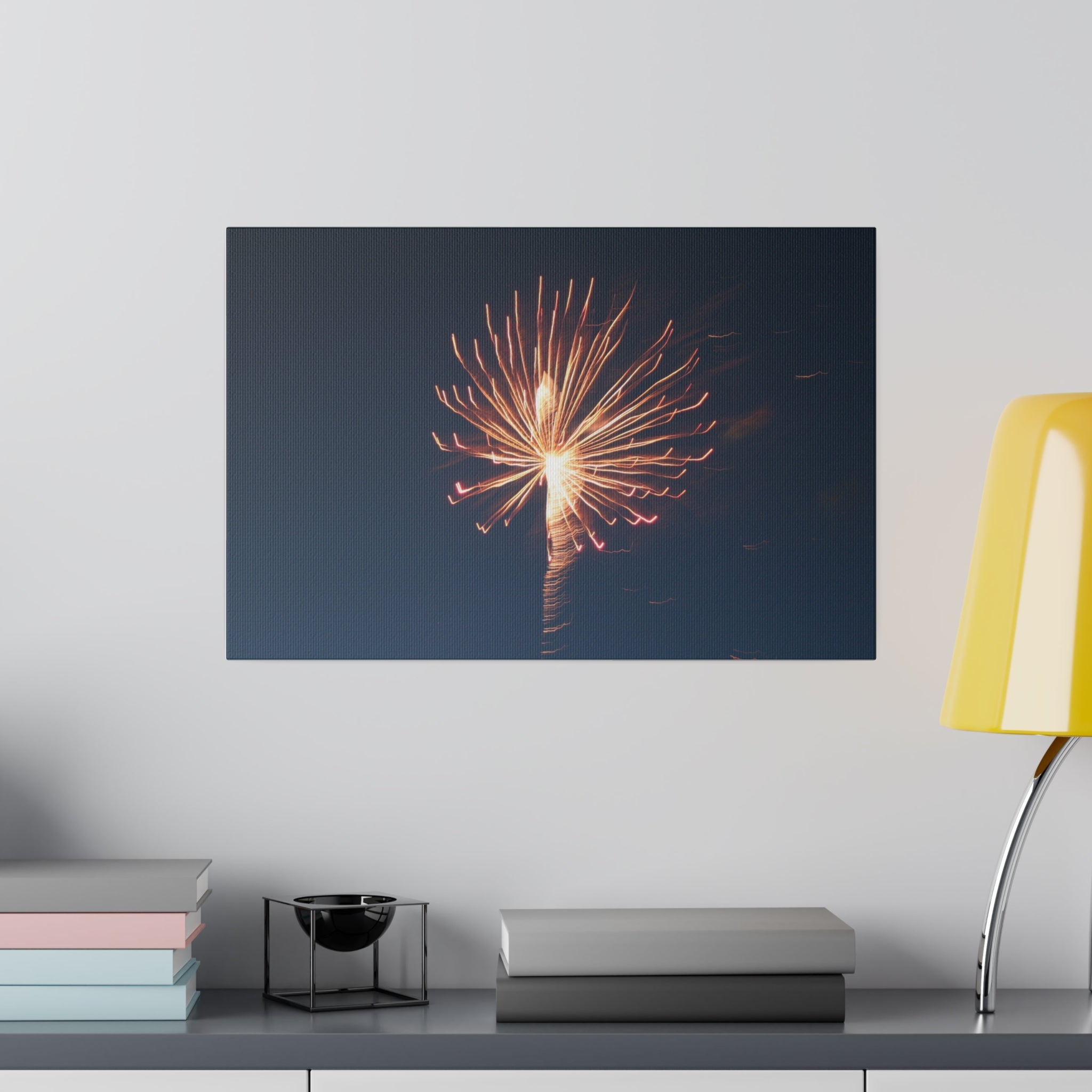 Orange Bursting Firework With Red Sparks Canvas - The Trio Synergize Group
