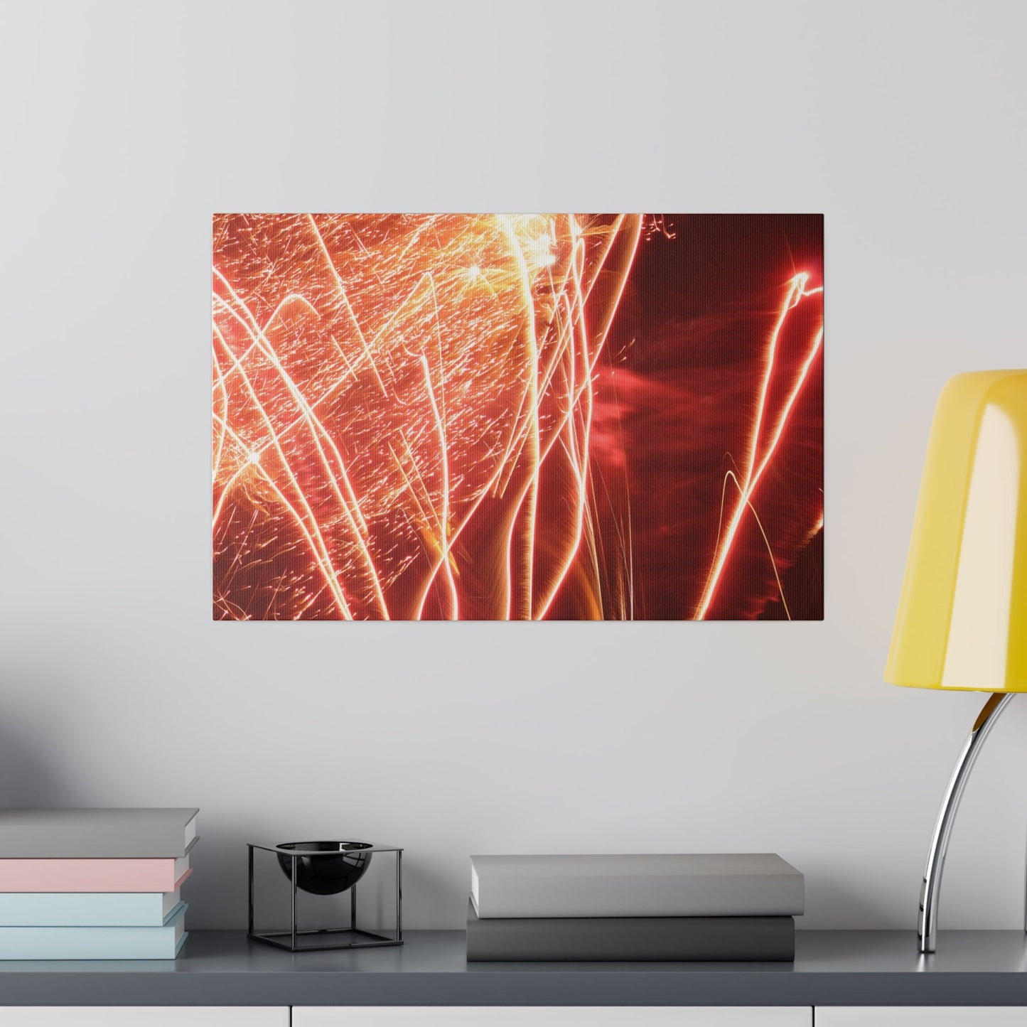 Orange Sparkle Fireworks Canvas - The Trio Synergize Group