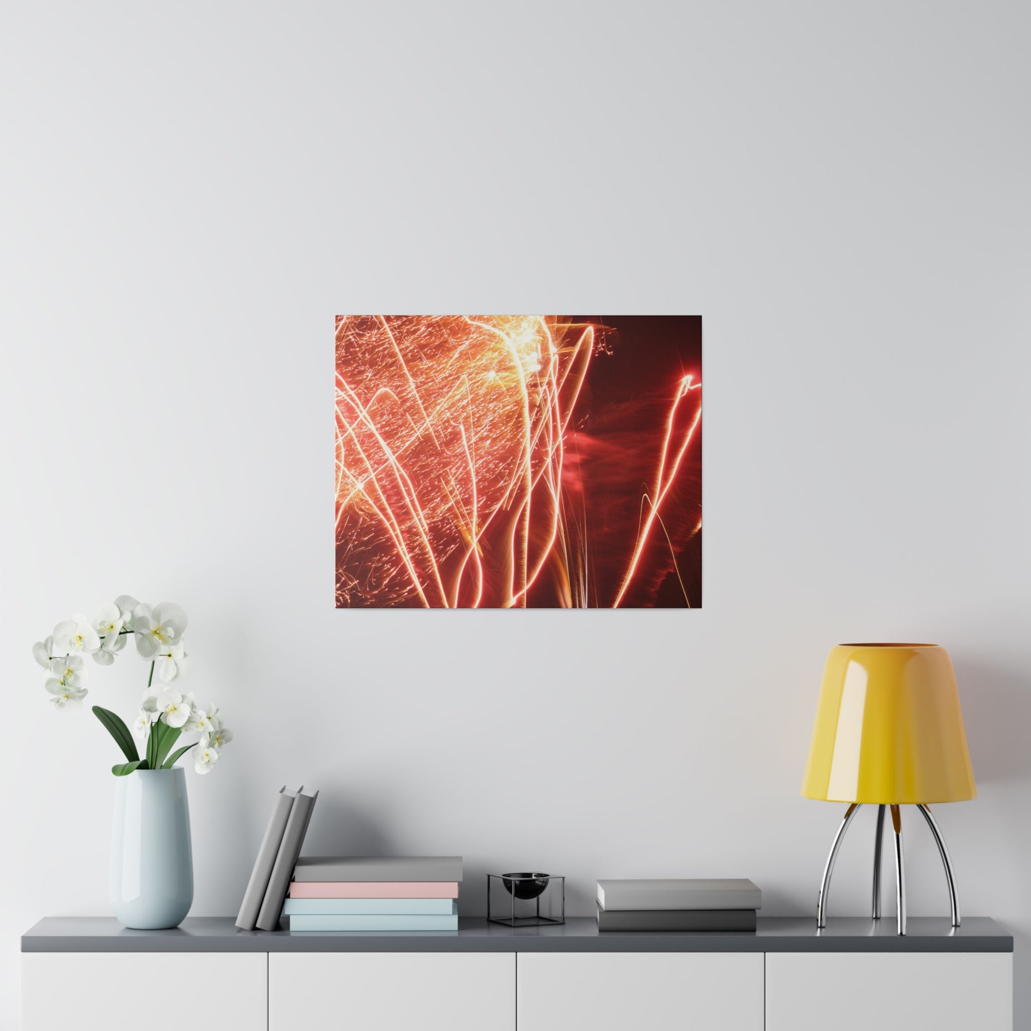 Orange Sparkle Fireworks Canvas - The Trio Synergize Group