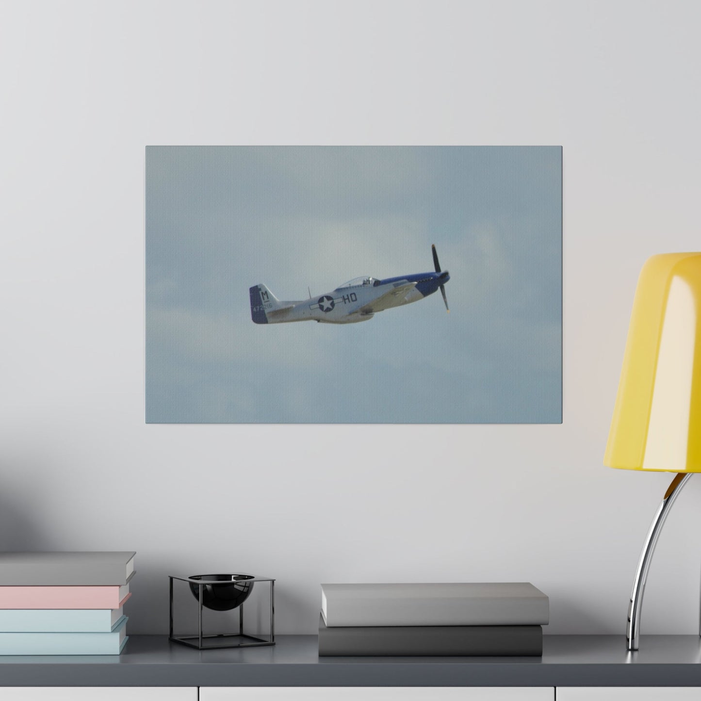 P-51 Mustang Flying Right And Ascending Close Up Canvas - The Trio Synergize Group