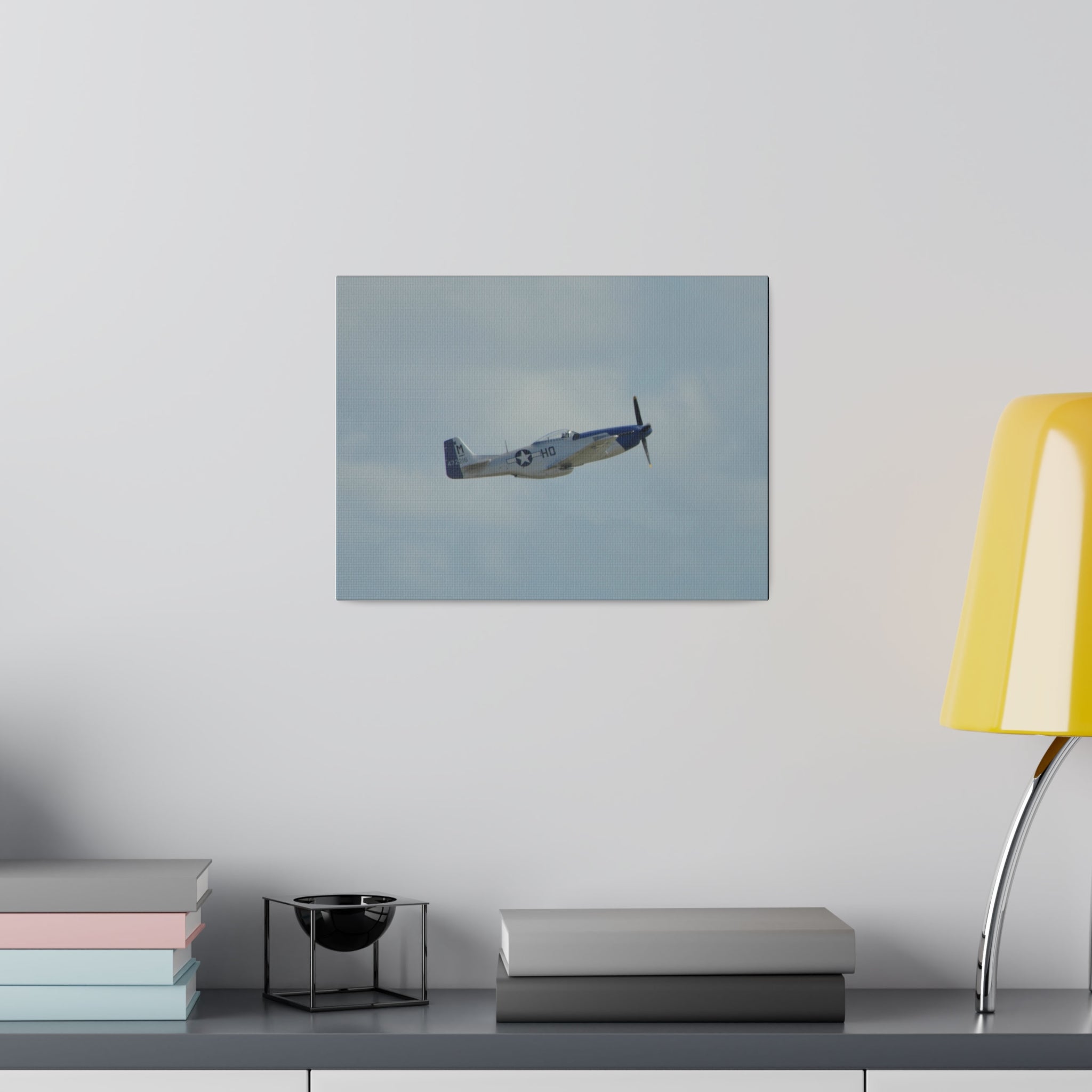 P-51 Mustang Flying Right And Ascending Close Up Canvas - The Trio Synergize Group