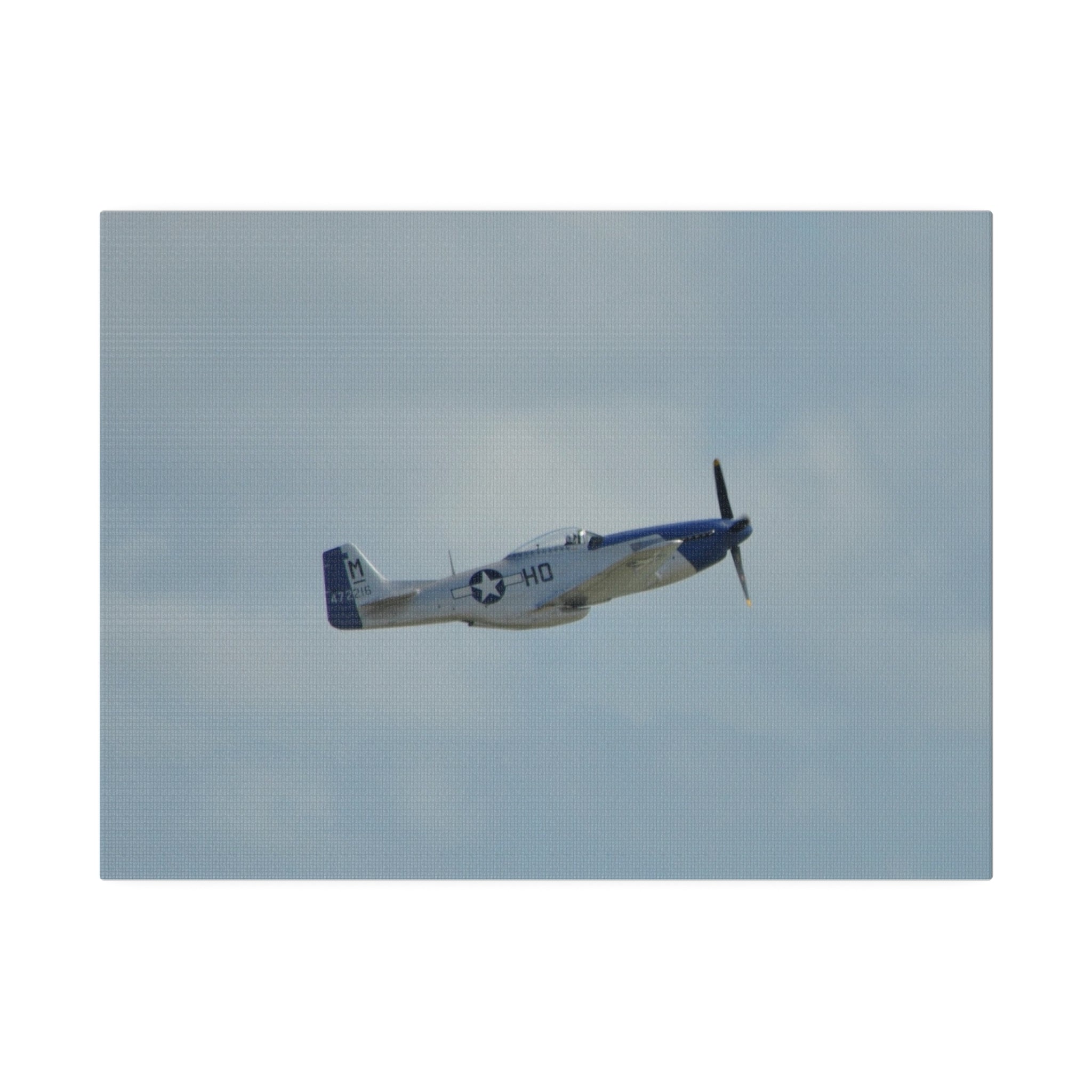 P-51 Mustang Flying Right And Ascending Close Up Canvas - The Trio Synergize Group