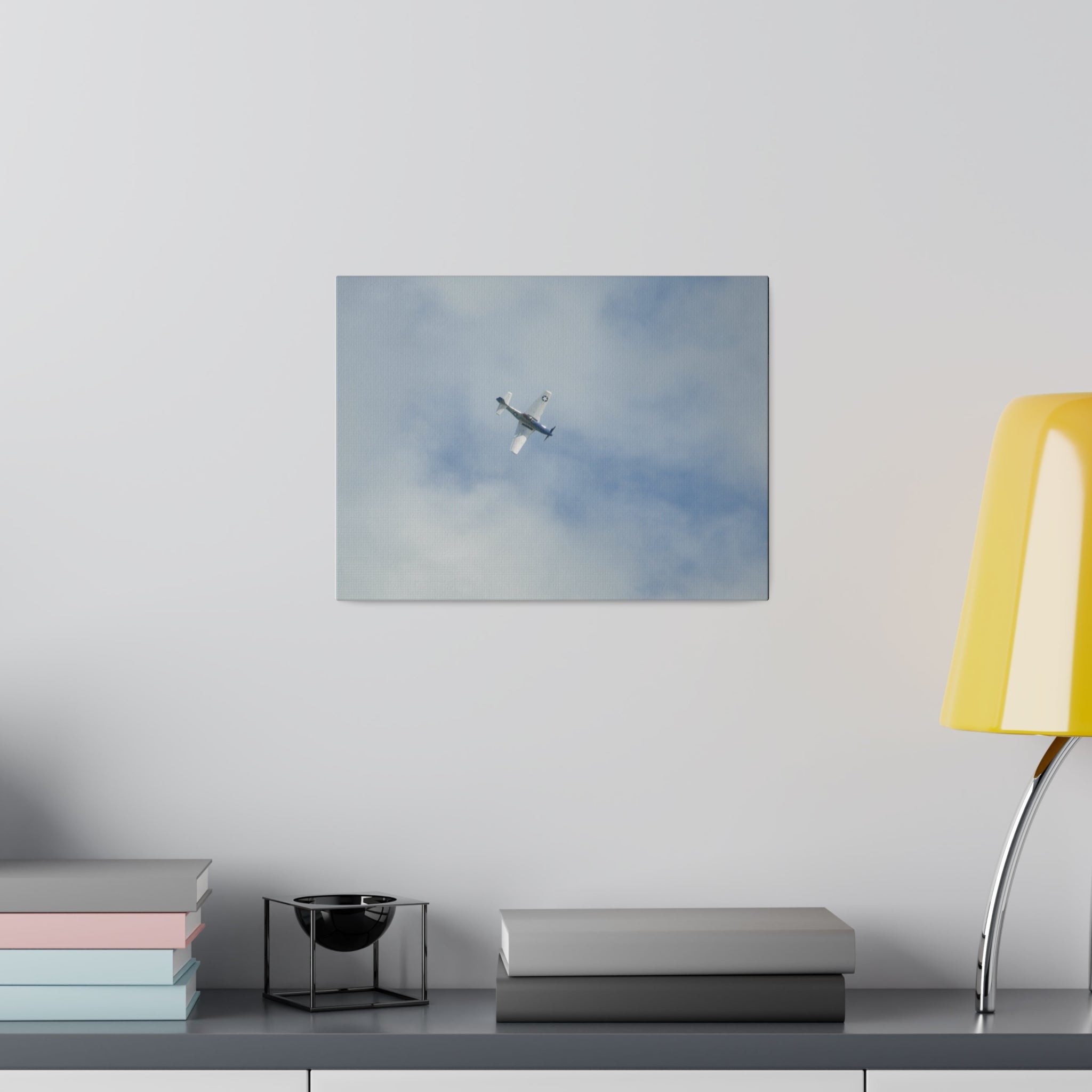 P-51 Mustang Flying Downwards With A View Of The Top Canvas - The Trio Synergize Group