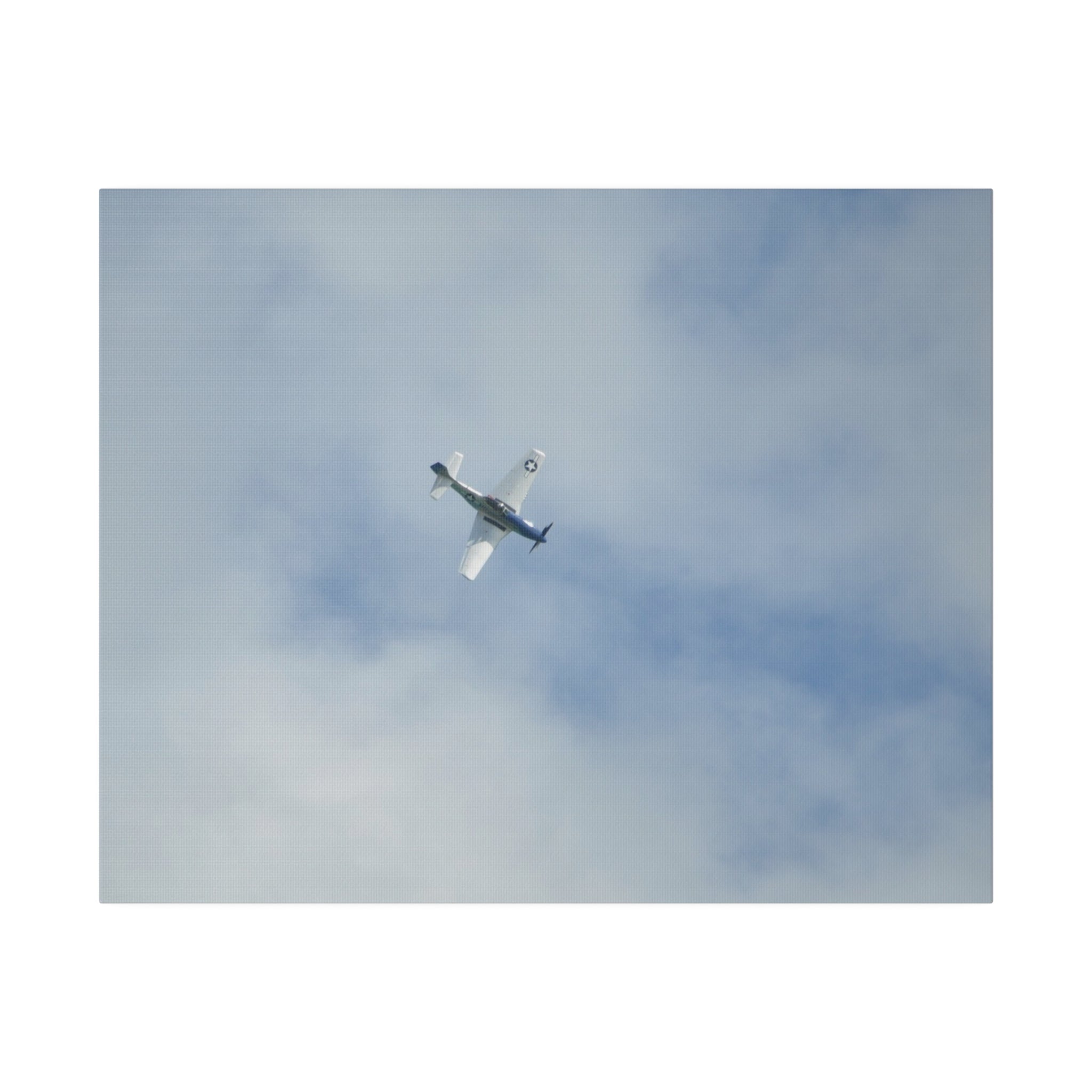 P-51 Mustang Flying Downwards With A View Of The Top Canvas - The Trio Synergize Group