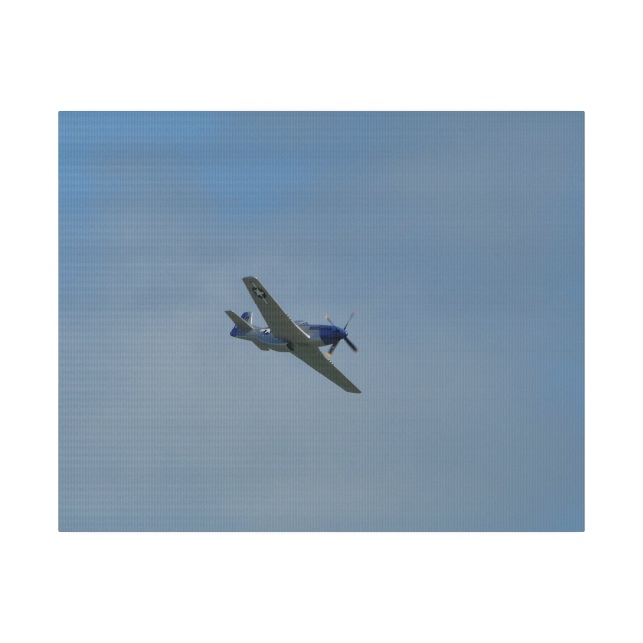 P-51 Mustang Flying From The Left Canvas - The Trio Synergize Group