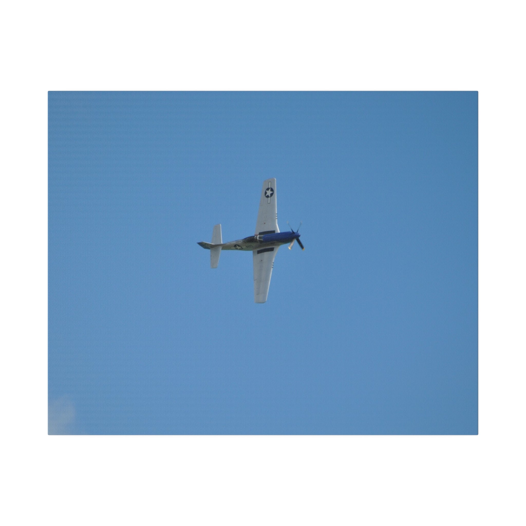 P-51 Mustang Flying Sideways With Top View Canvas - The Trio Synergize Group