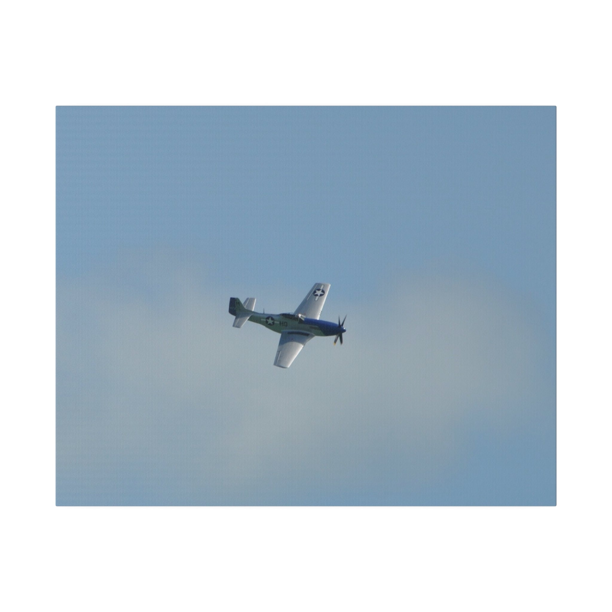 P-51 Mustang Flying Right - Top View Canvas Print - The Trio Synergize Group