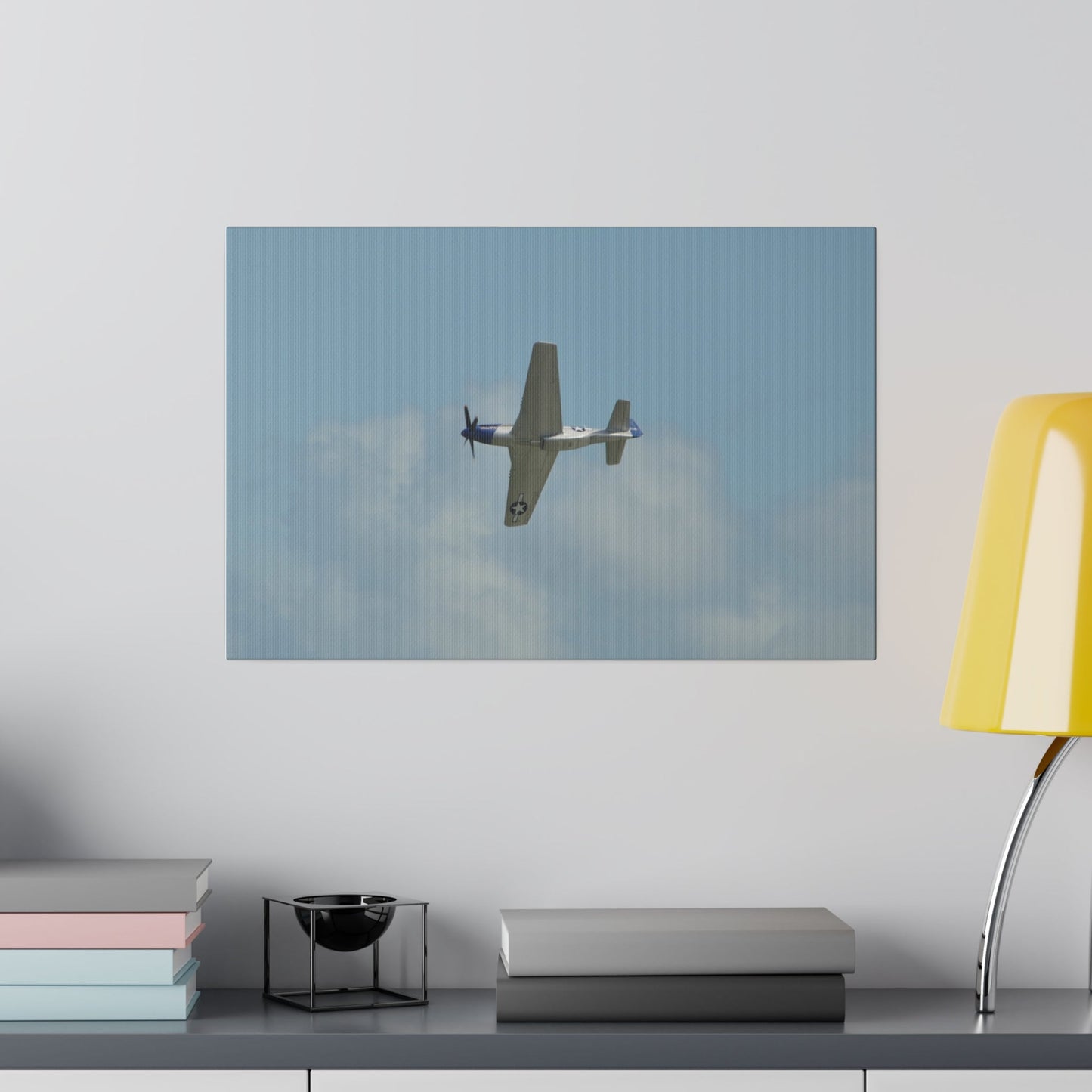 P-51 Mustang Flying Left - Canvas Print - The Trio Synergize Group