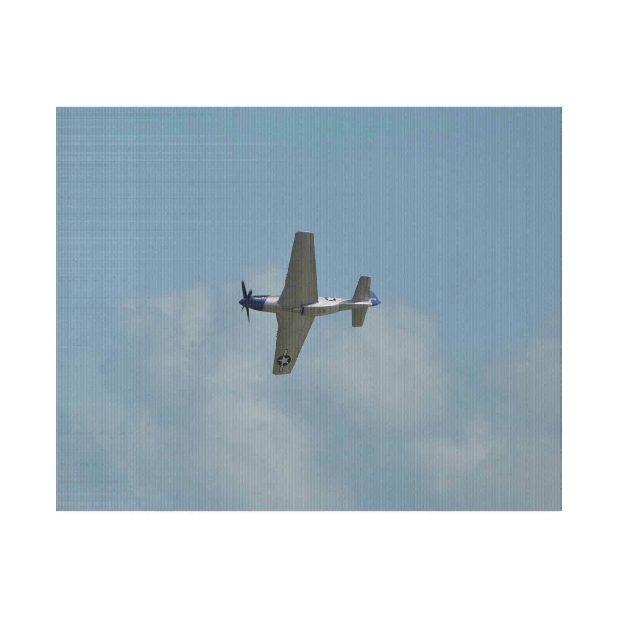 P-51 Mustang Flying Left - Canvas Print - The Trio Synergize Group