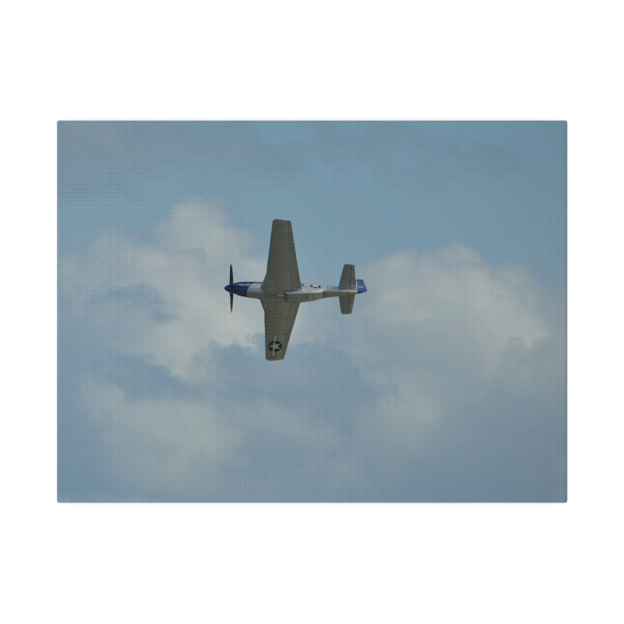 P-51 Mustang Flying Undercarriage View Close Up Canvas - The Trio Synergize Group