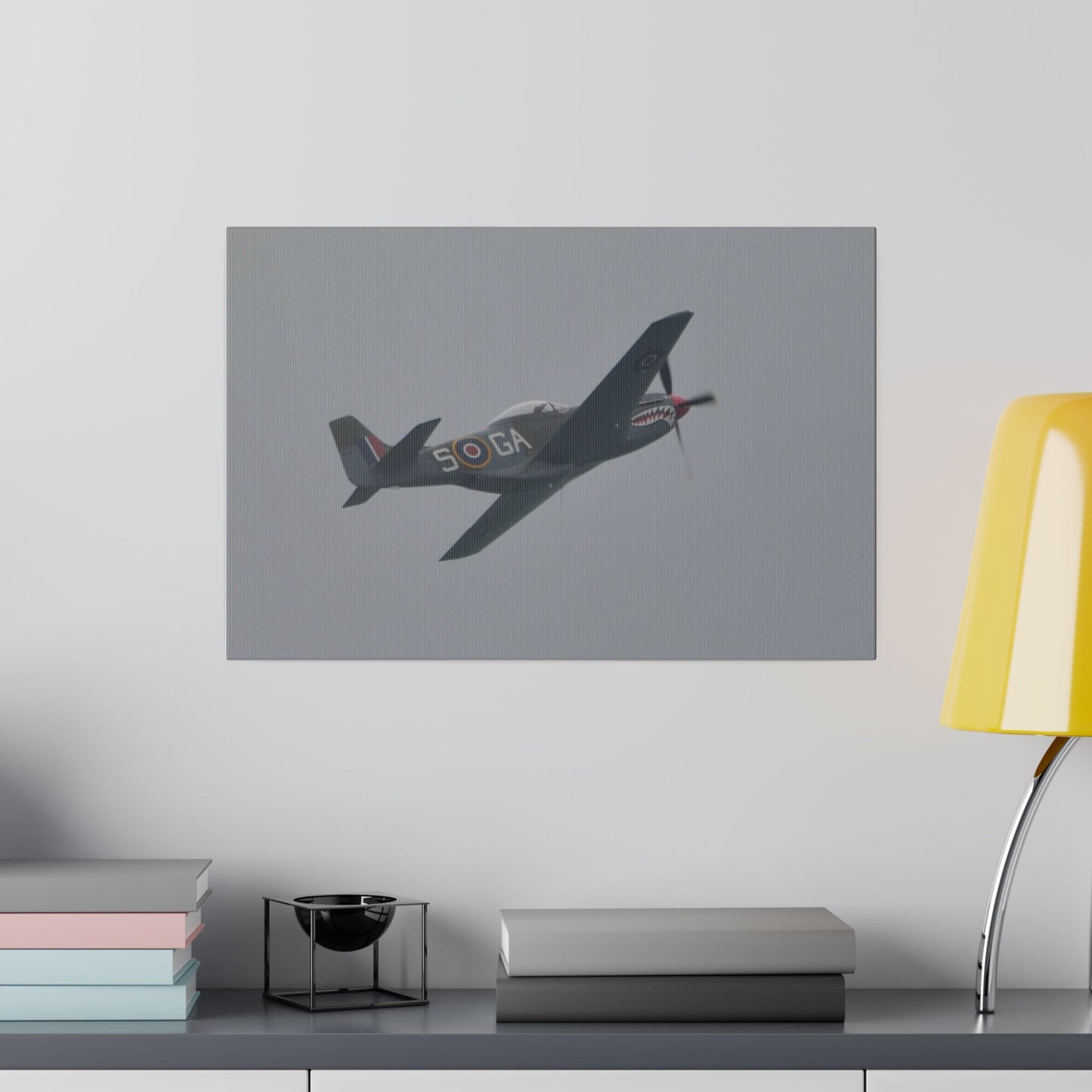 P-51D Mustang Flying & Banking Left Close Up Canvas - The Trio Synergize Group