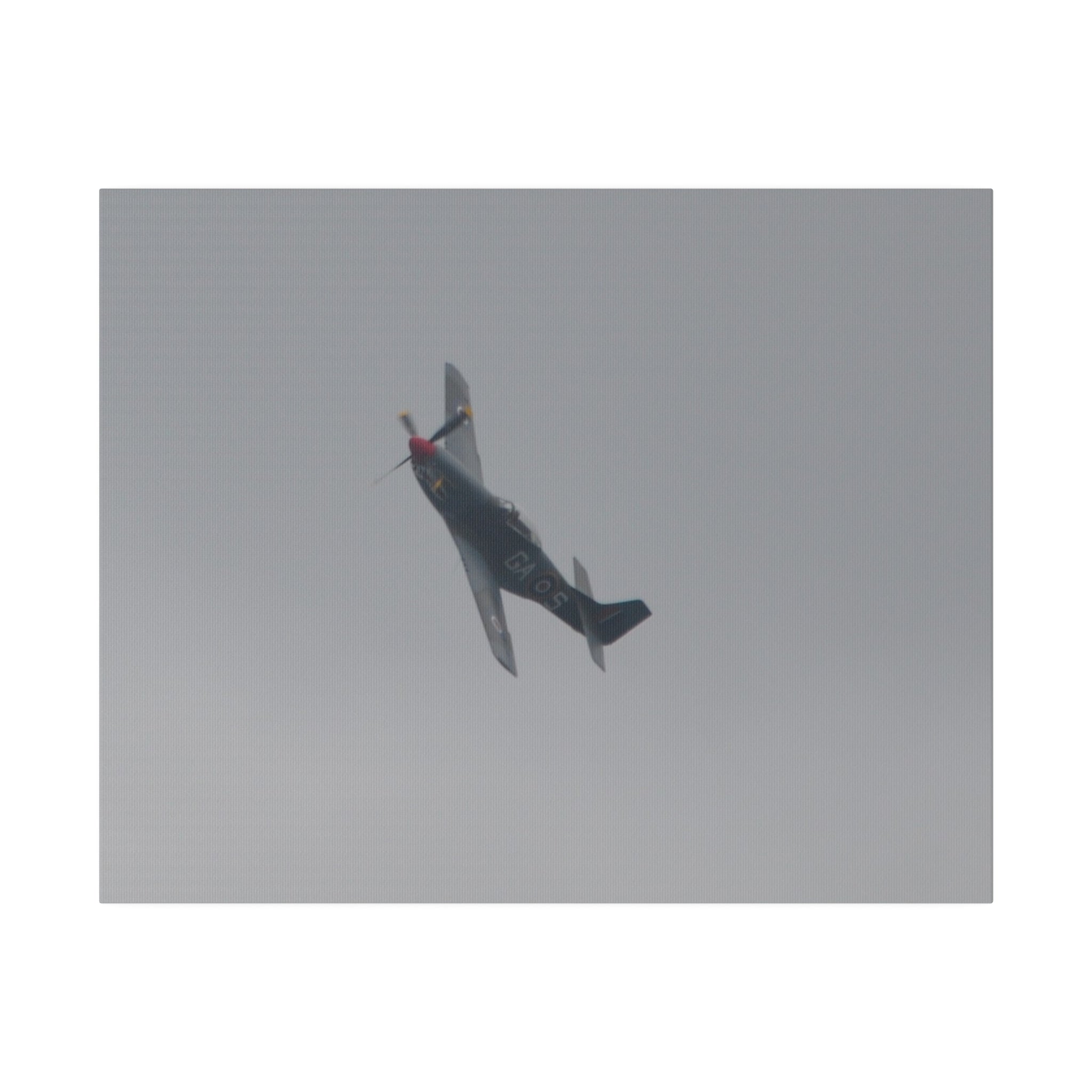 P-51D Mustang Flying From The Right With Top View Canvas - The Trio Synergize Group