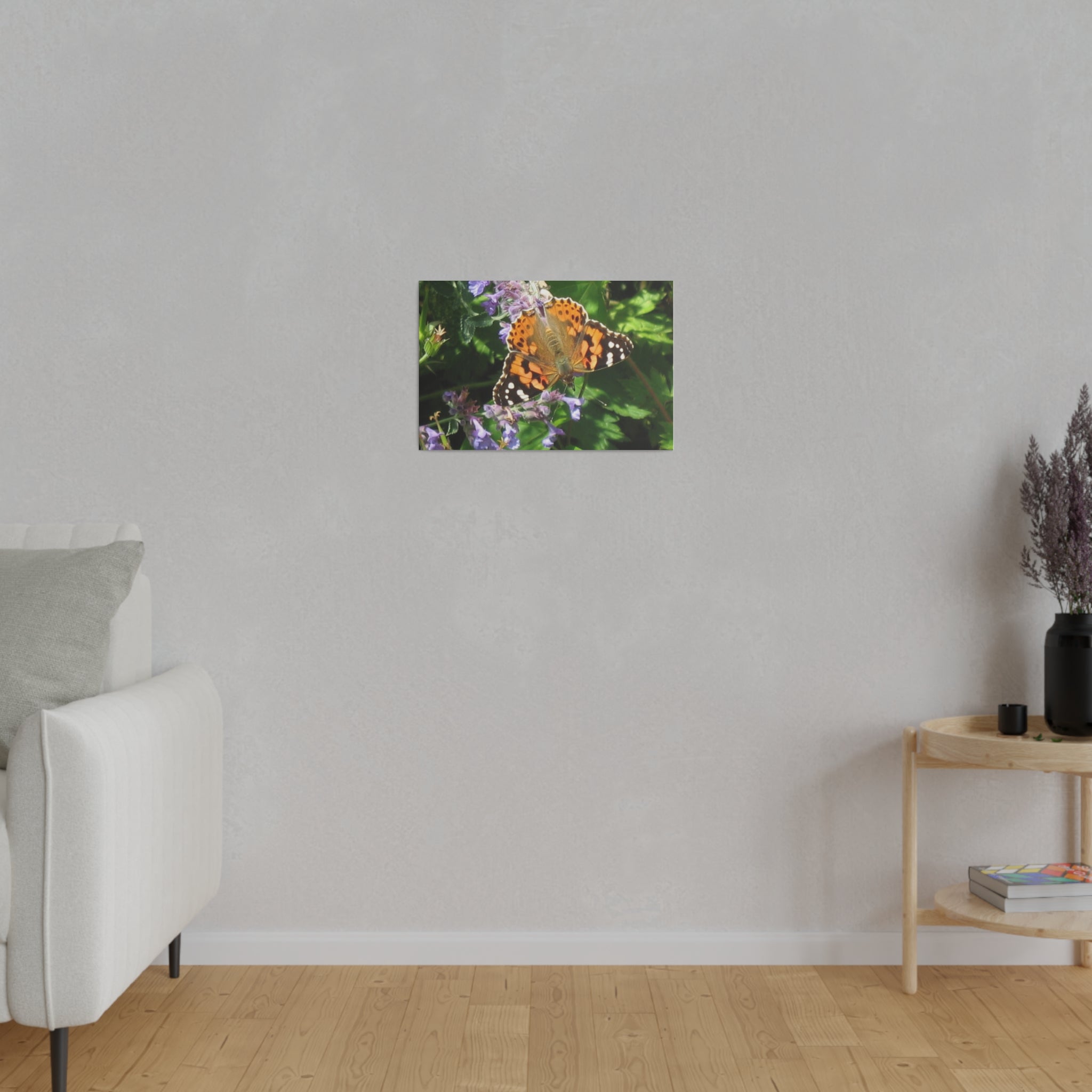 Painted Lady Butterfly On A Purple Flower Canvas - The Trio Synergize Group