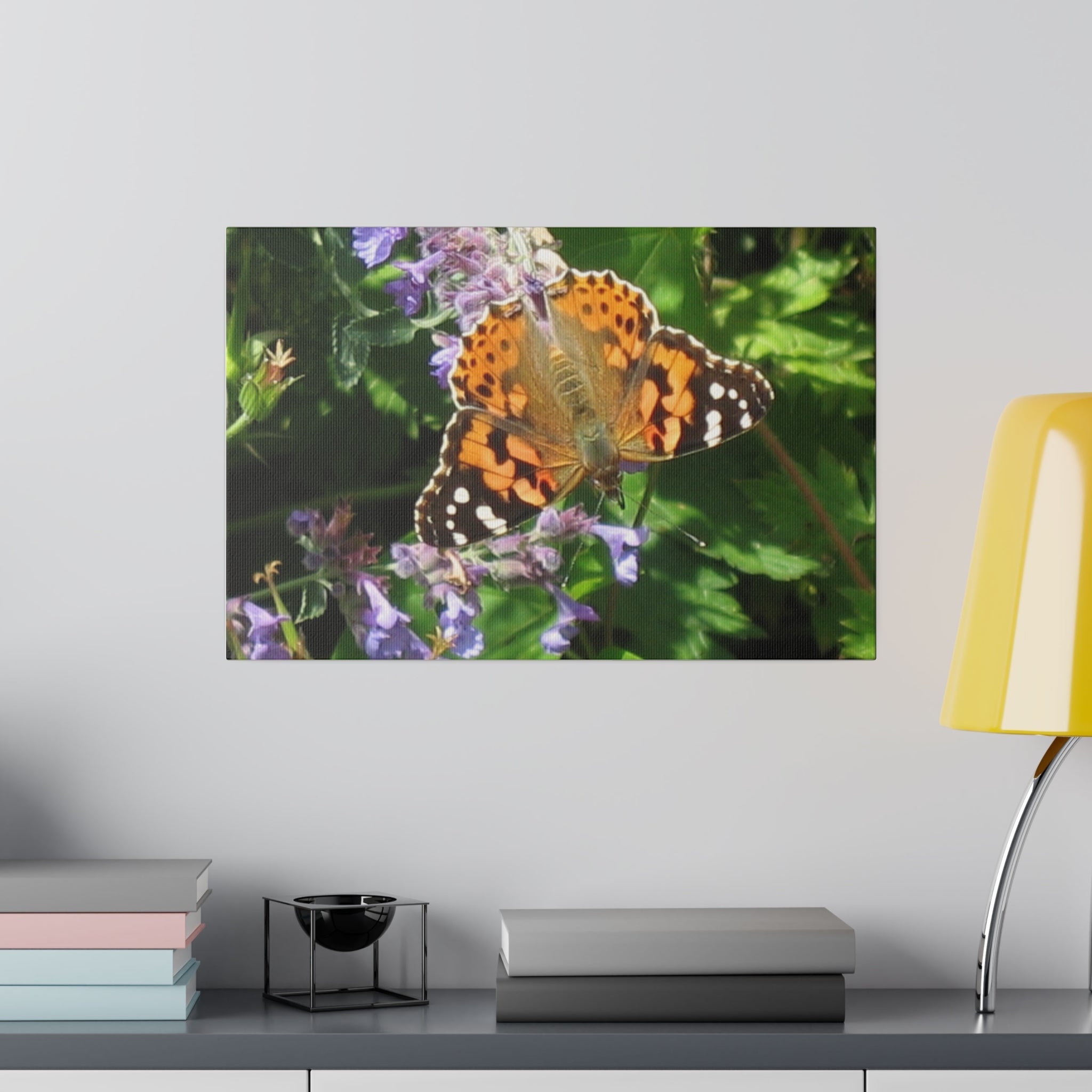 Painted Lady Butterfly On A Purple Flower Canvas - The Trio Synergize Group