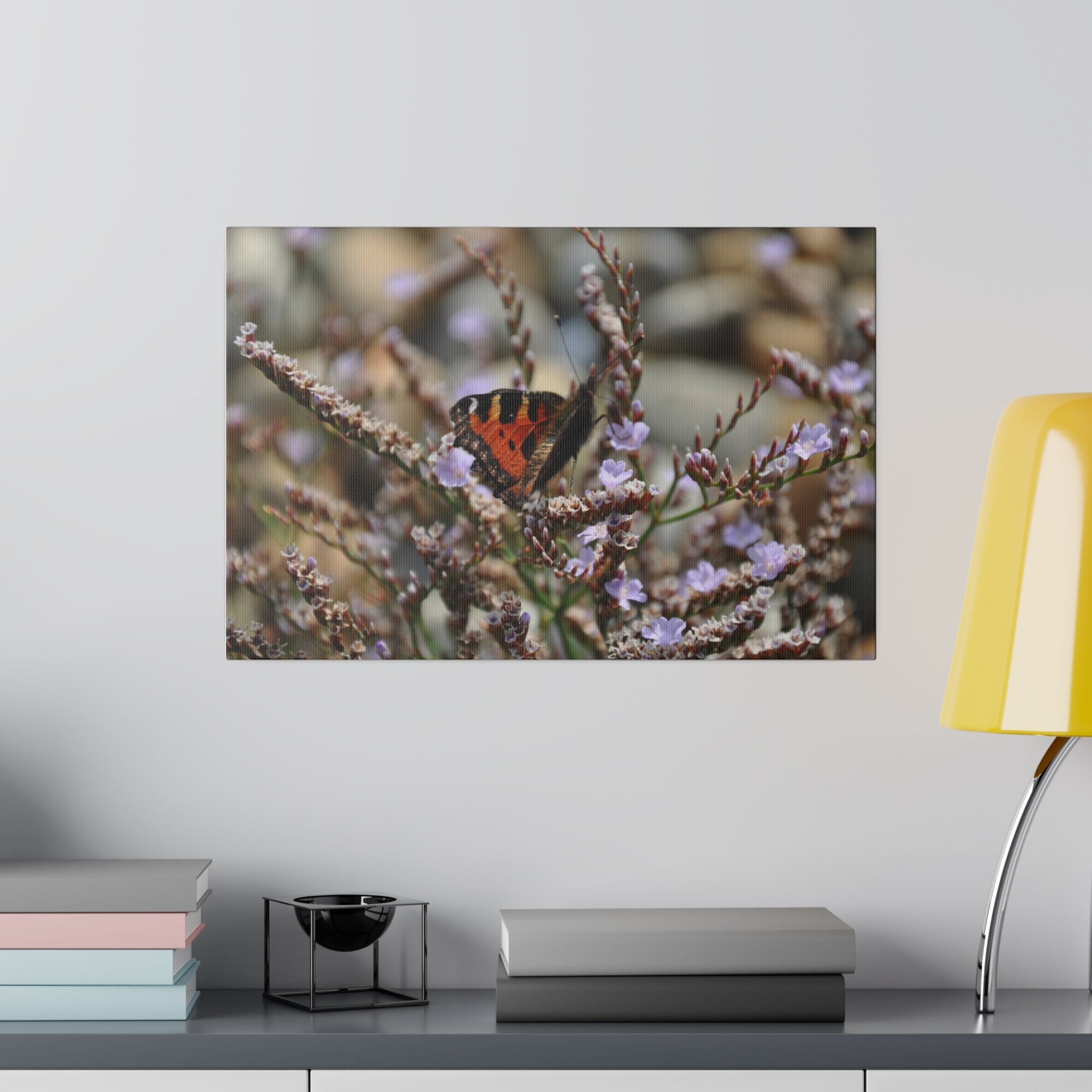 Painted Lady Butterfly On Flowers On The Beach Canvas - The Trio Synergize Group