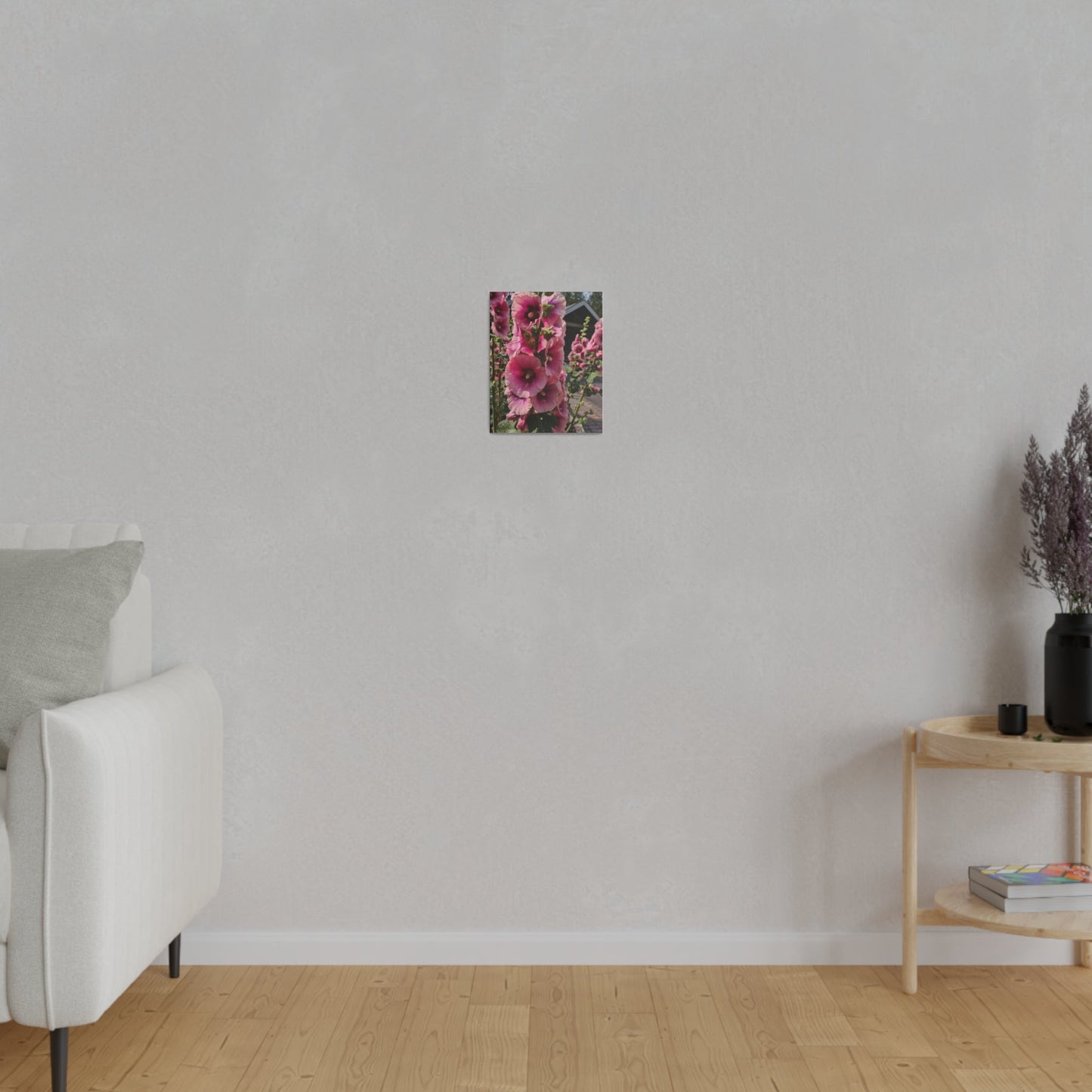 Pink Hollyhock, Matte Canvas, Stretched, 0.75" - The Trio Synergize Group