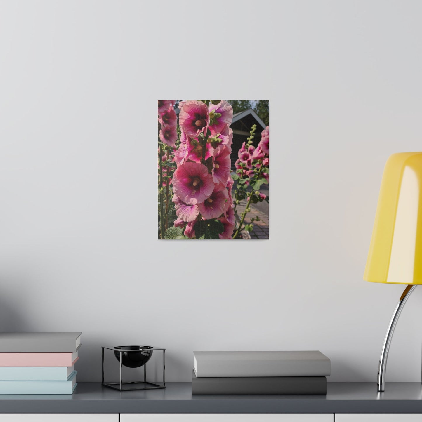 Pink Hollyhock, Matte Canvas, Stretched, 0.75" - The Trio Synergize Group