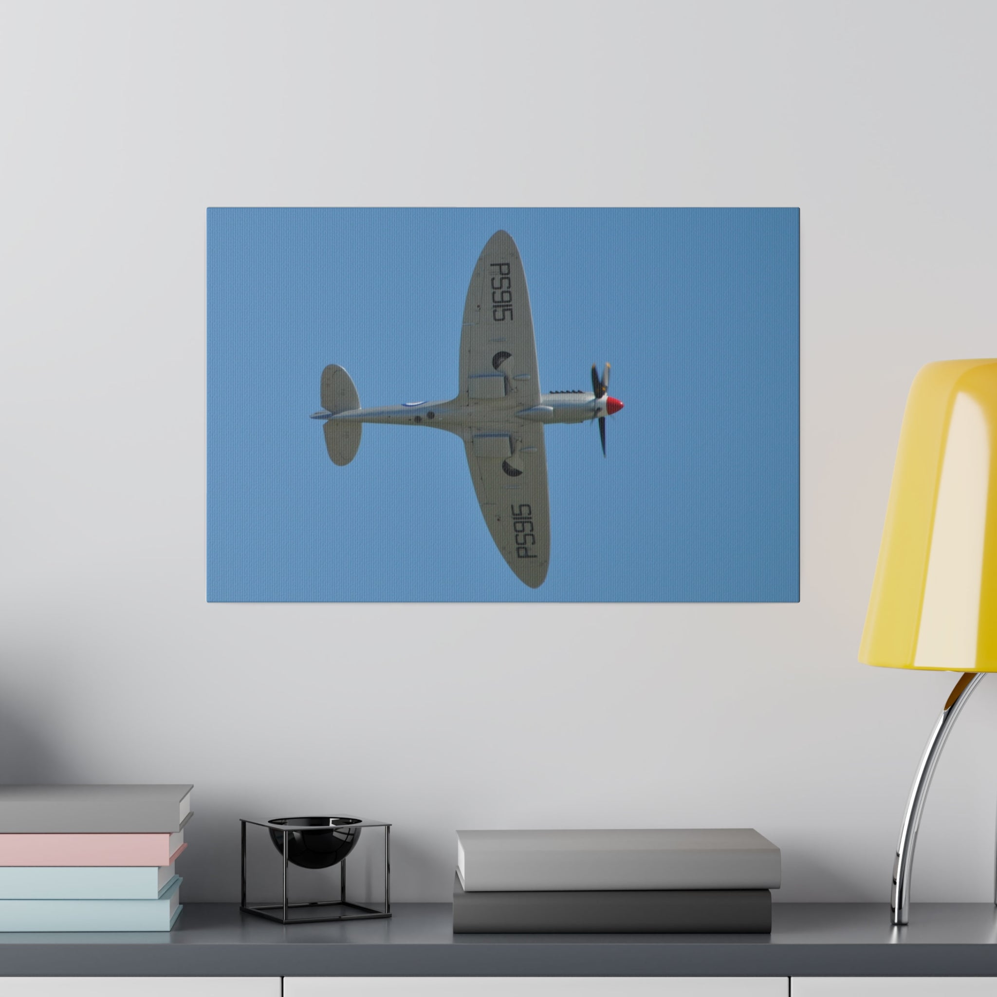 PS915 Supermarine Spitfire Flying Right Sideways Canvas - The Trio Synergize Group