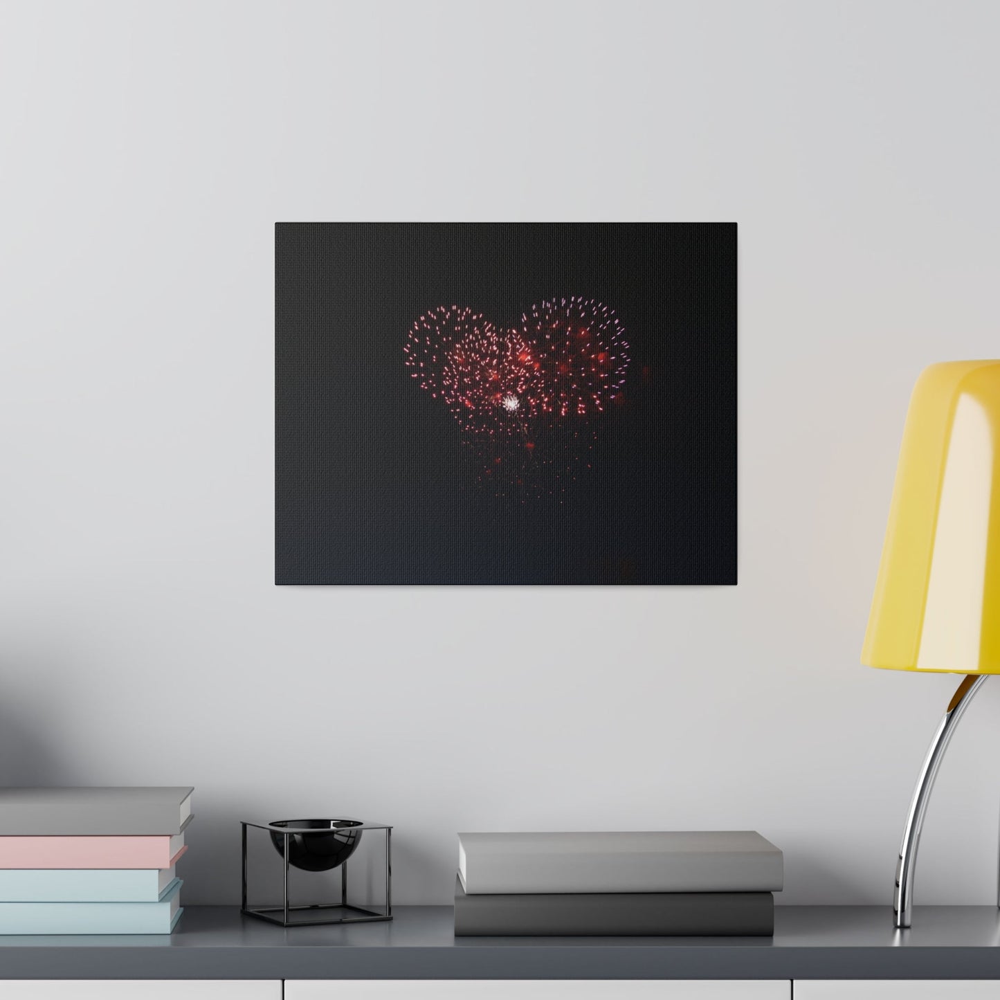 Red Firework In Night Sky, Matte Canvas, Stretched, 0.75" - The Trio Synergize Group