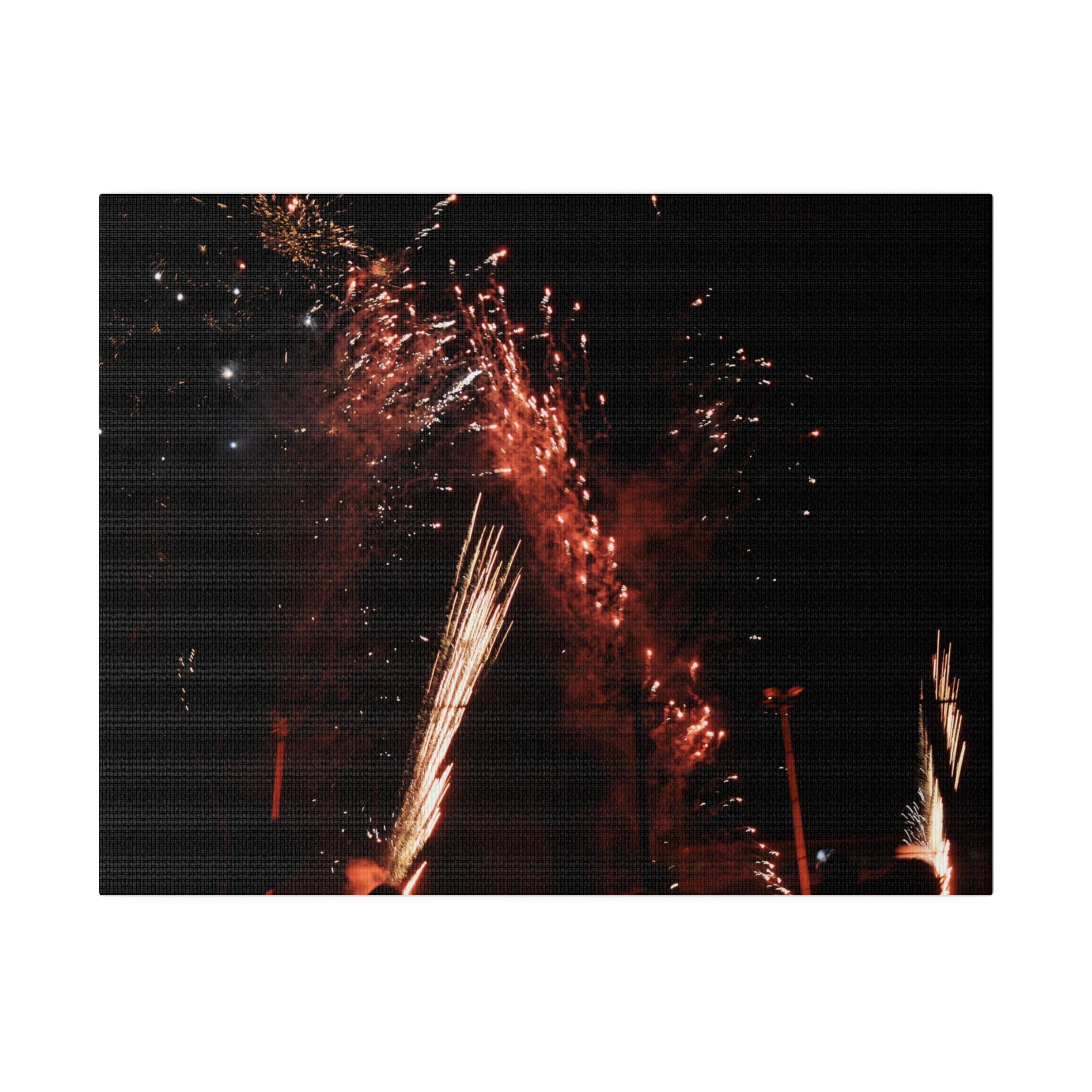 Red Sprayed Firework Canvas Print - The Trio Synergize Group