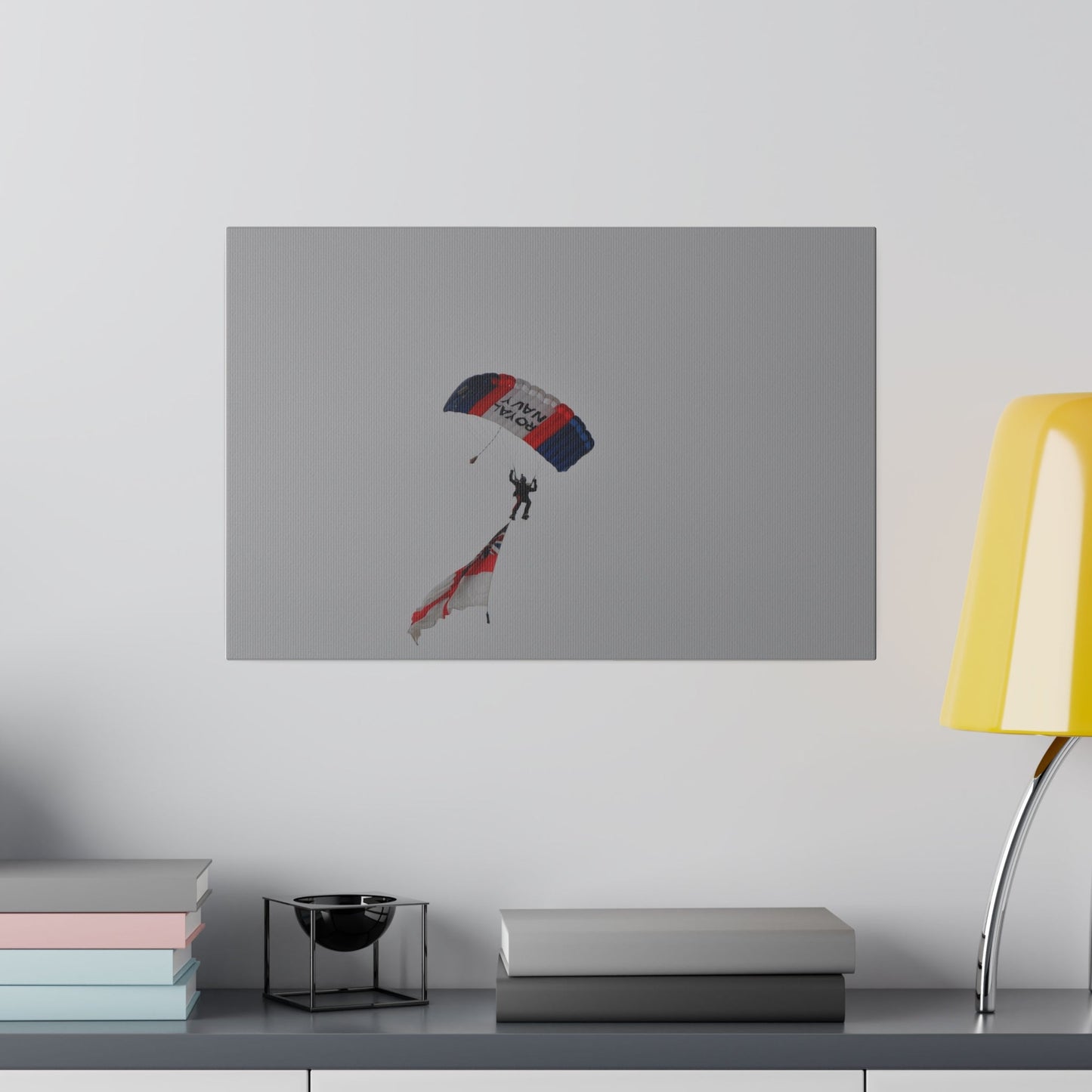 Royal Navy Parachuter With Flag Canvas - The Trio Synergize Group