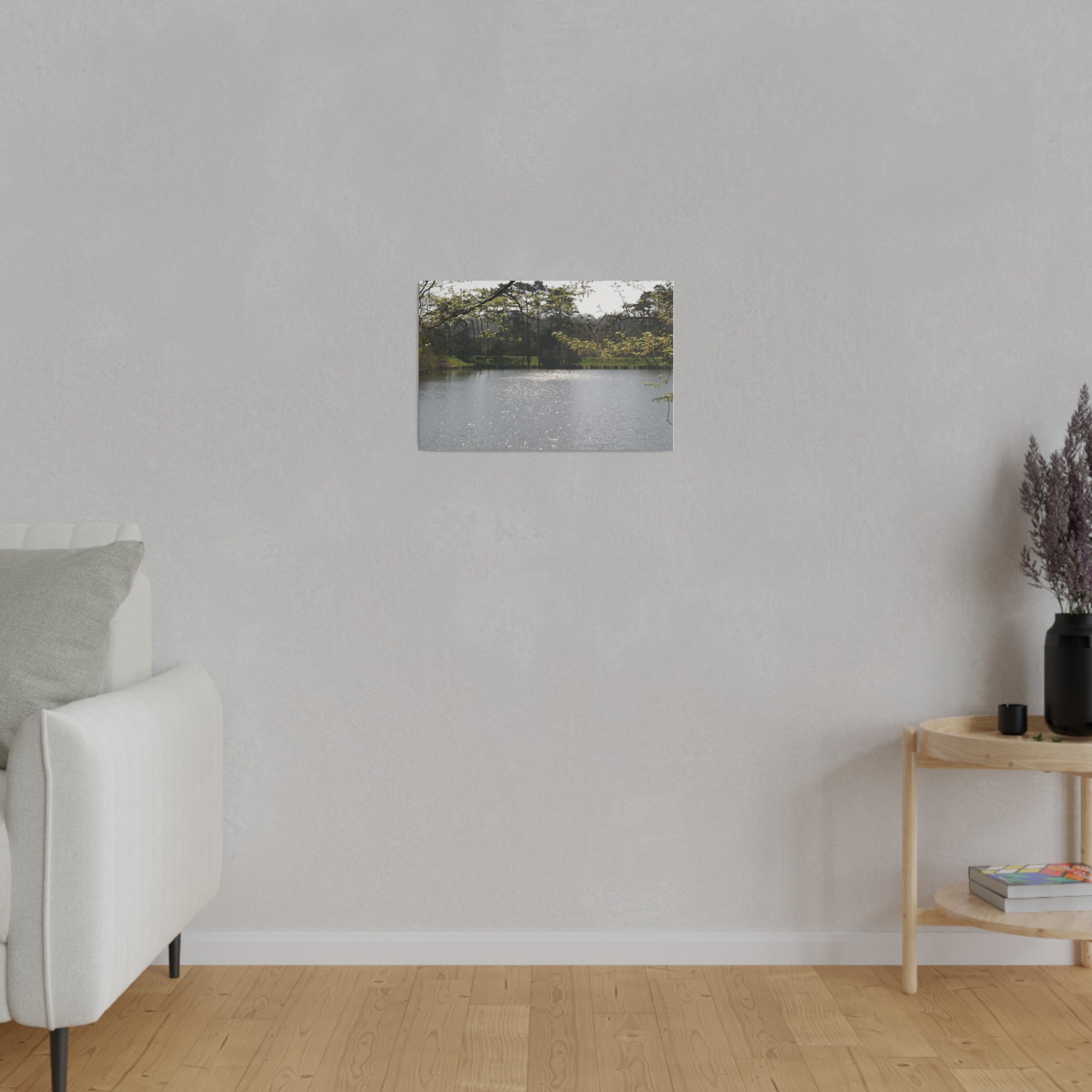Scenic Shot Of A Lake And Trees Canvas - The Trio Synergize Group
