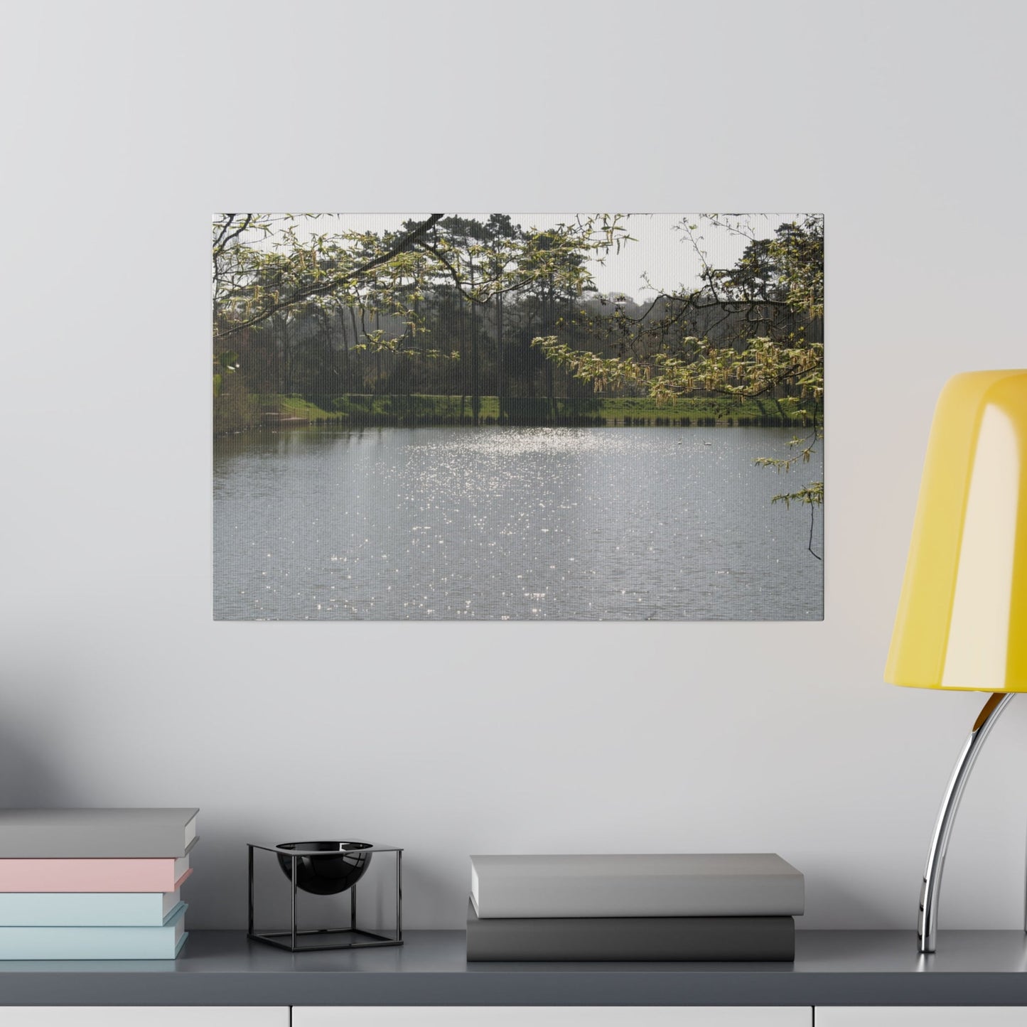 Scenic Shot Of A Lake And Trees Canvas - The Trio Synergize Group
