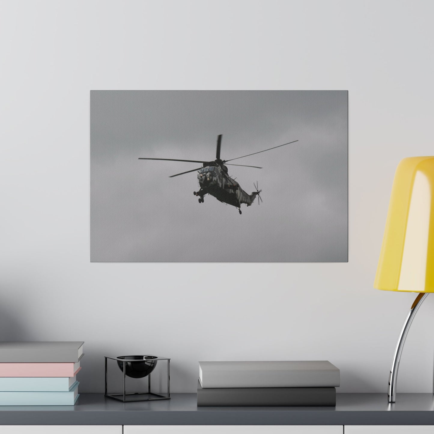 Sea King Helicopter Hovering Canvas - The Trio Synergize Group