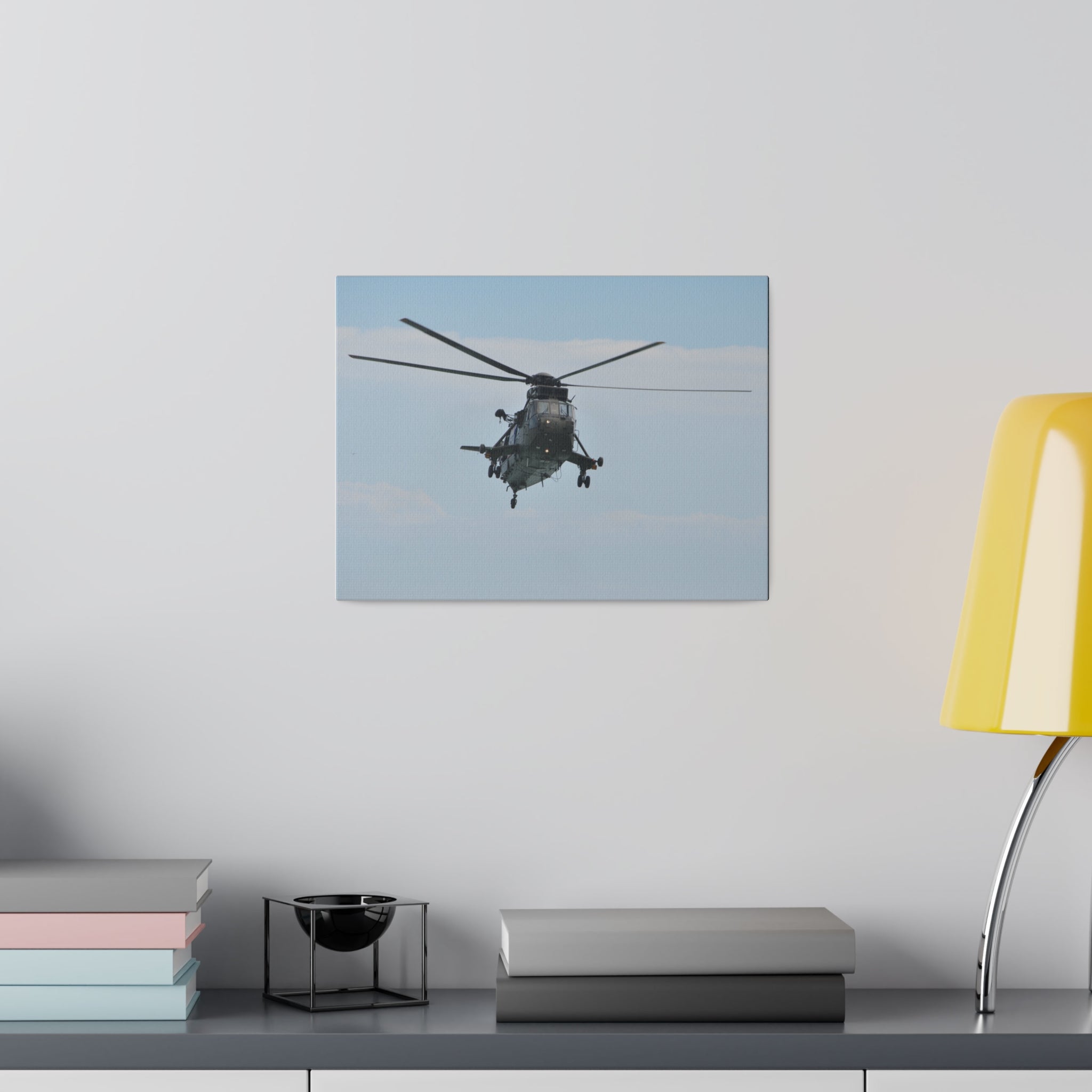 Sea King Helicopter Hovering With Front View Canvas - The Trio Synergize Group