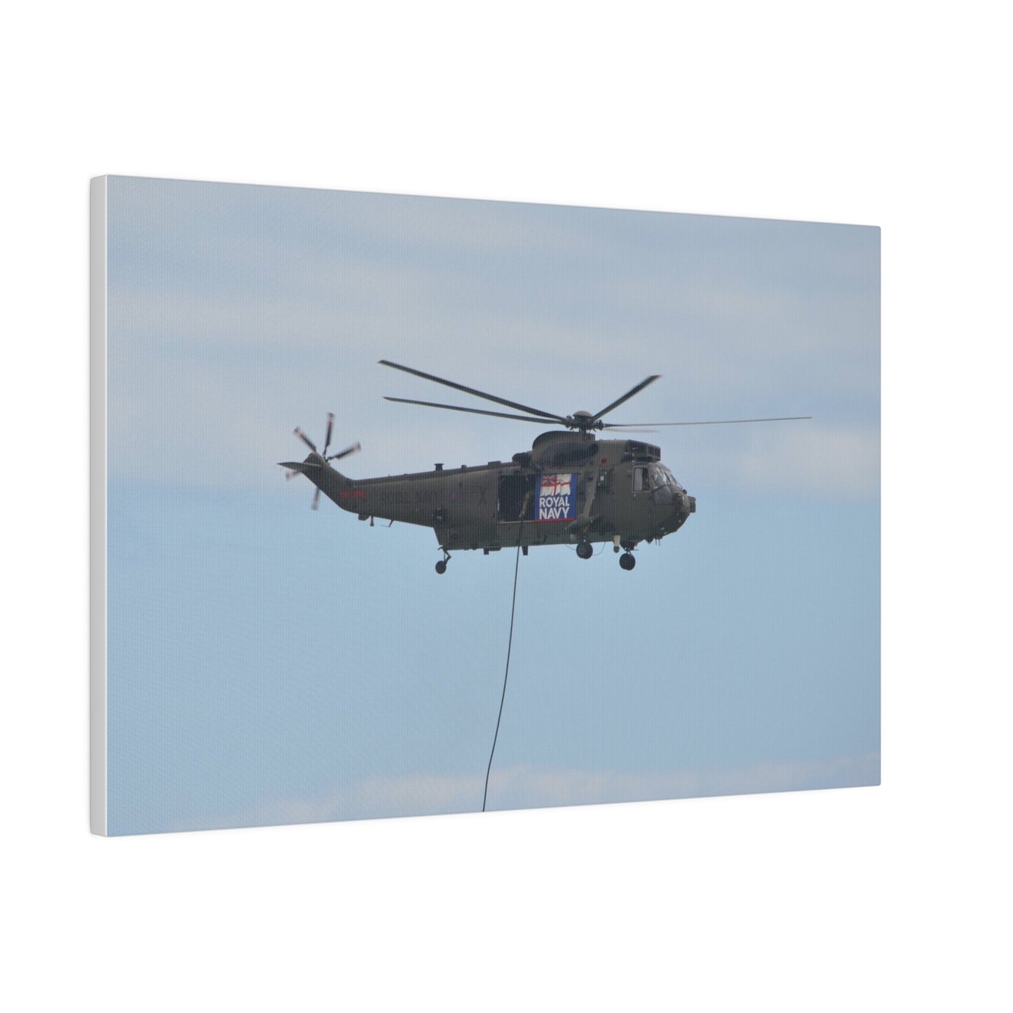 Sea King Helicopter Lowes Rope, Matte Canvas, Stretched, 0.75" - The Trio Synergize Group