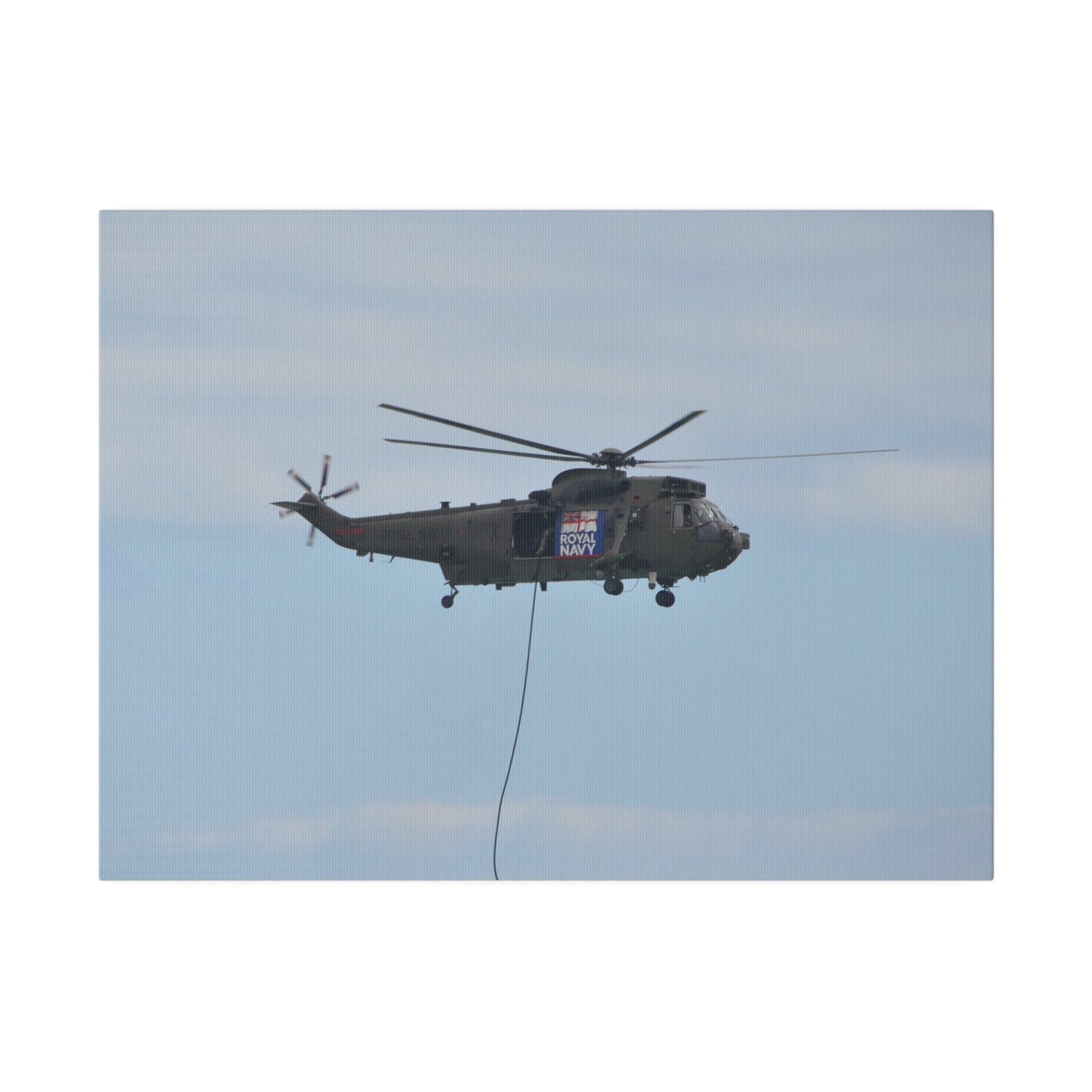 Sea King Helicopter Lowes Rope, Matte Canvas, Stretched, 0.75" - The Trio Synergize Group