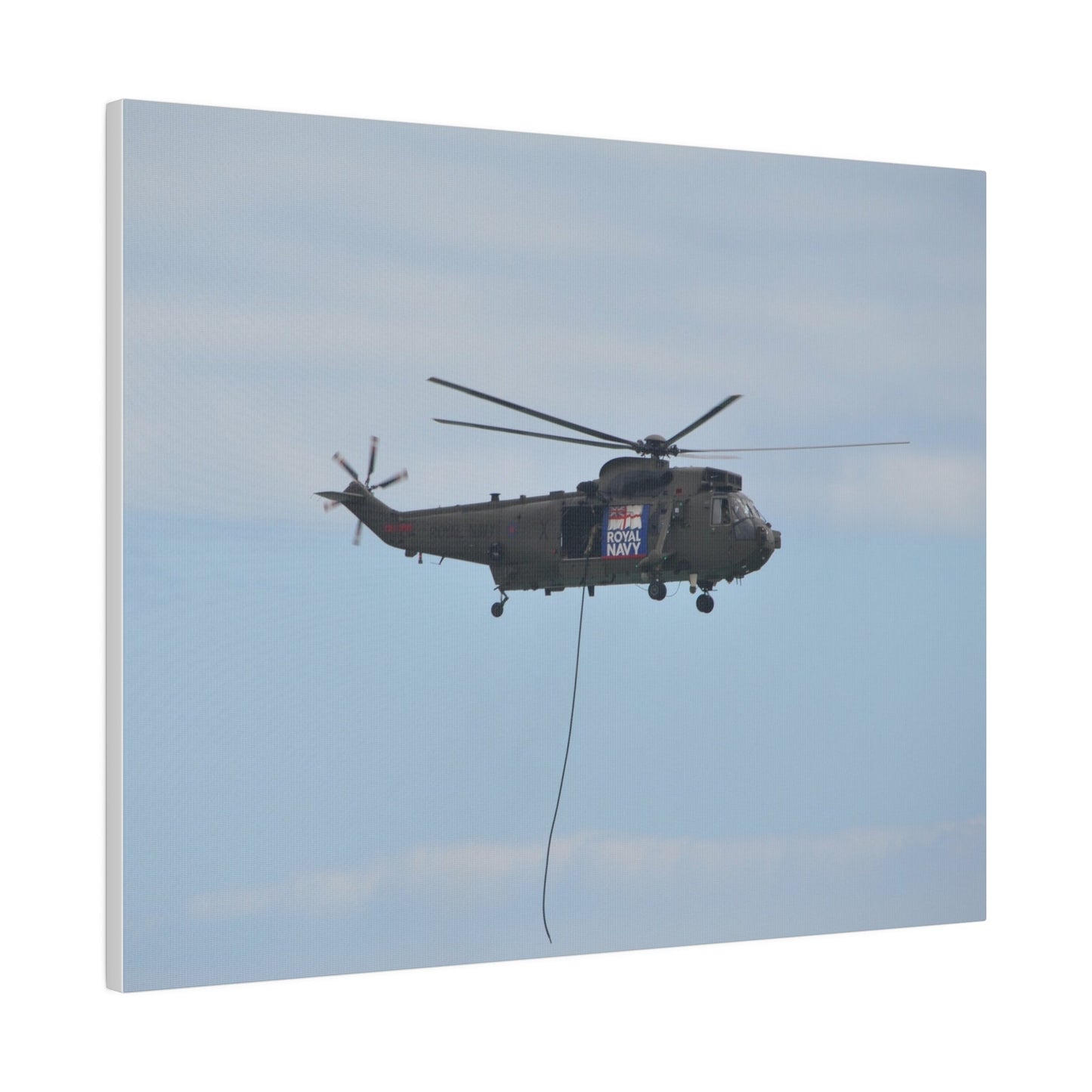 Sea King Helicopter Lowes Rope, Matte Canvas, Stretched, 0.75" - The Trio Synergize Group