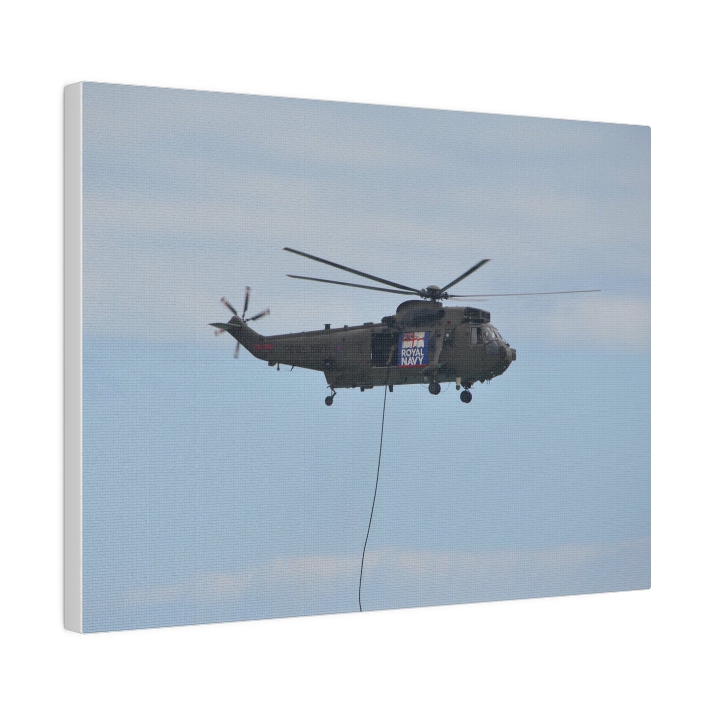 Sea King Helicopter Lowes Rope, Matte Canvas, Stretched, 0.75" - The Trio Synergize Group