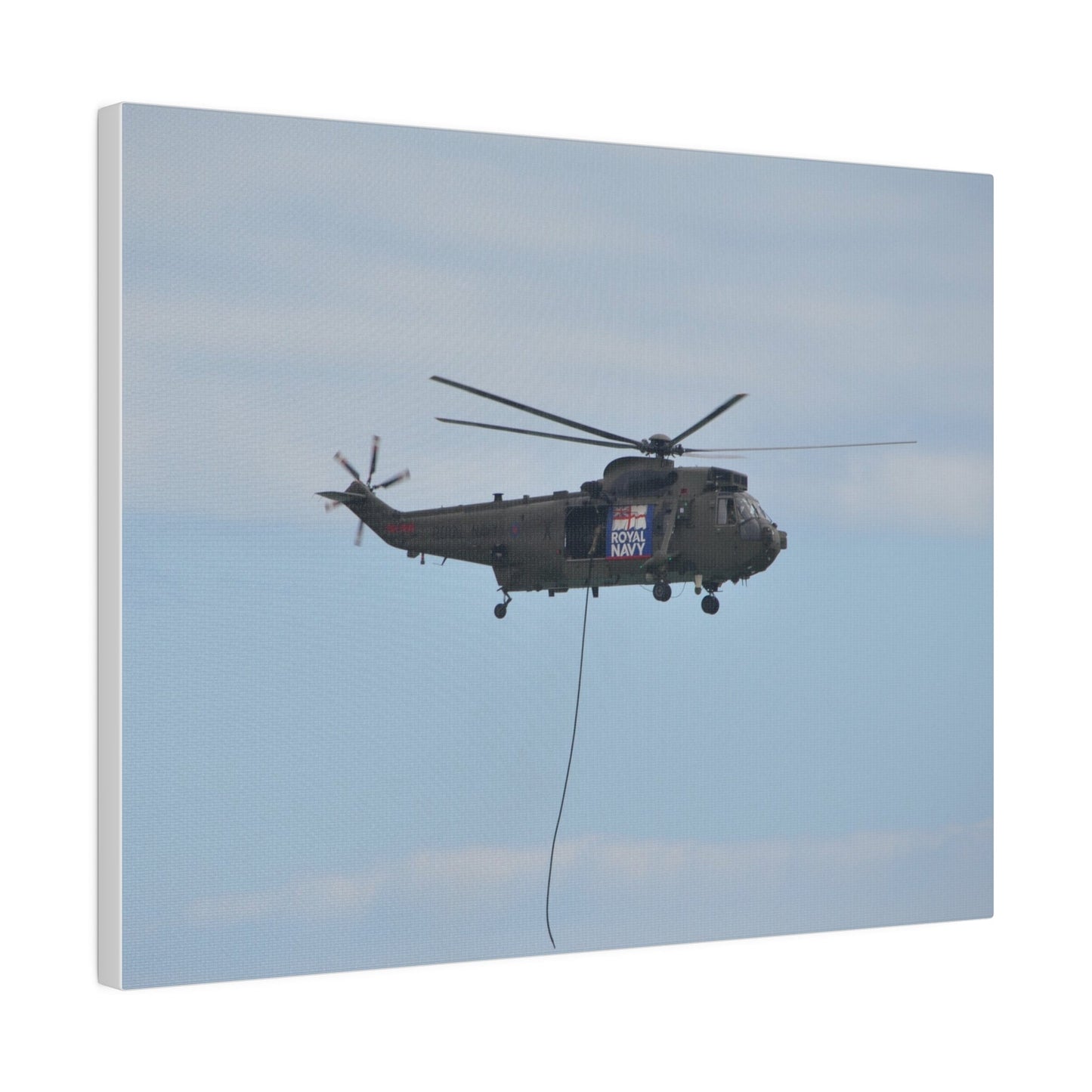 Sea King Helicopter Lowes Rope, Matte Canvas, Stretched, 0.75" - The Trio Synergize Group
